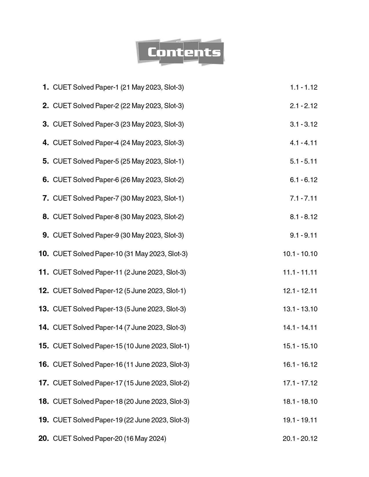 CUET UG 2025-26 : Core Mathematics | 30 Solved Papers | Previous Years’ Question Papers with Detailed Solutions