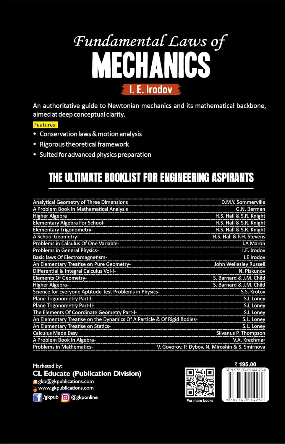 Fundamental Laws of Mechanics by I.E. Irodov | Ideal for JEE, SAT, GRE & All Engineering Exams | Classic Text Series