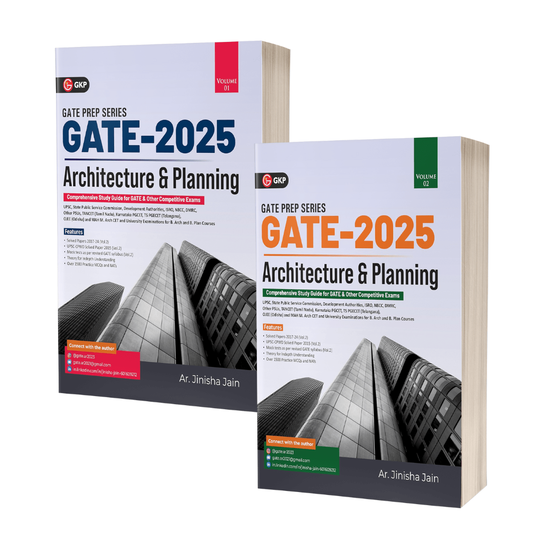 GATE 2025: Architecture & Planning Volume 1 & 2 by Ar. Jinisha Jain (Combo Set of 2 Books)