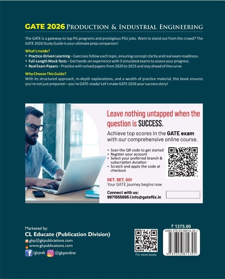 GATE 2026: Production & Industrial Engineering Study Guide | 4500+ MCQs & NTQs | Includes 3 Full-Length Mock Tests & GATE 2020-2025 Solved Papers | GATE Prep Guide | With GateFlix Test Series