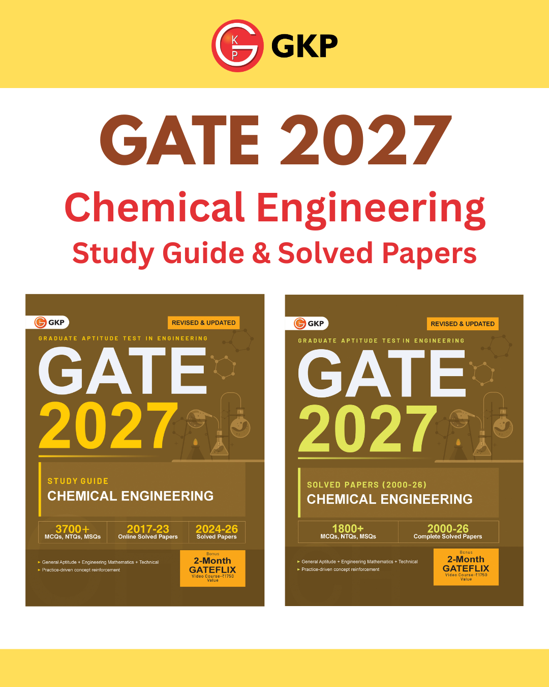 GATE 2027: Chemical Engineering Preparation Set (Complete Study Guide + Previous Year Solved Papers of 2000-2026) | GATE-CH Prep Guide + PYQ | GATE Chemical Engg. Exam Prep Combo | Set of 2 Books - GK Publications