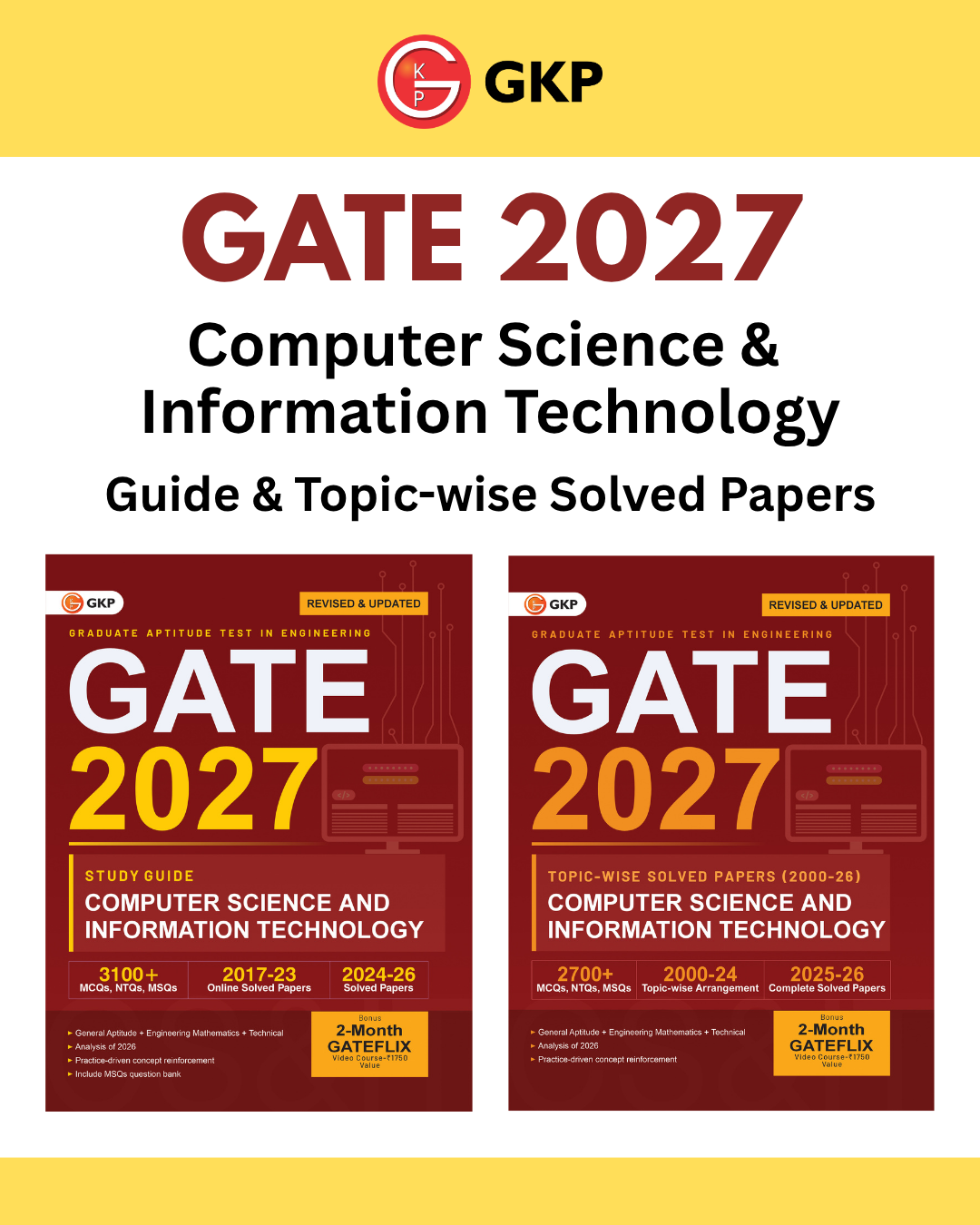 GATE CS/IT 2027 Preparation Set | Study Guide + Topic-wise PYQs Solved Papers of 2000-2026 (Computer Science & IT Engineering) | GATE-CSE & IT Exam Prep Combo | Set of 2 Books