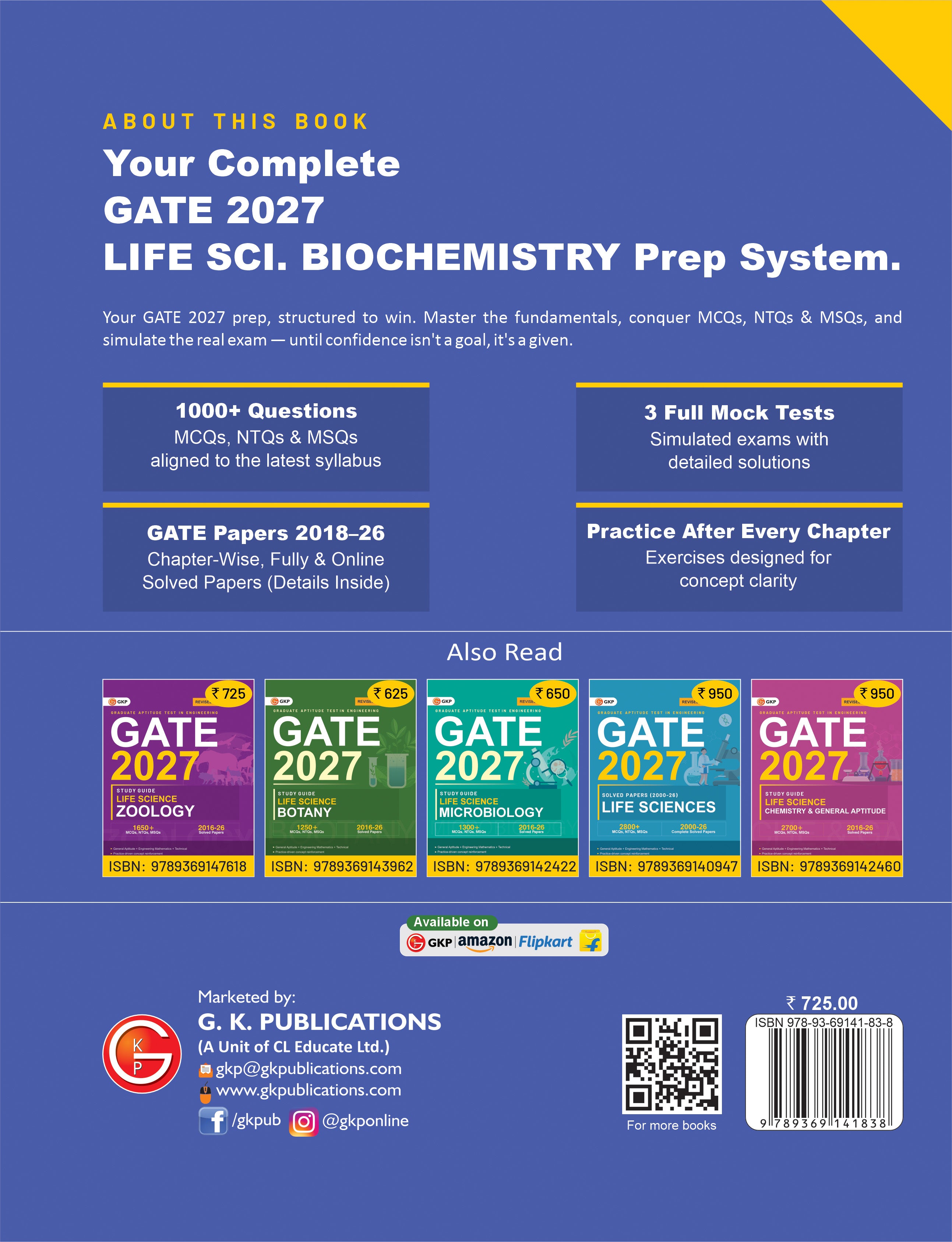 GATE 2027 : Life science - Biochemistry - Guide by Dr. Prabhanshu Kumar, Dr. Pawan Kr. Maurya, Er. Preeti T. Kumar