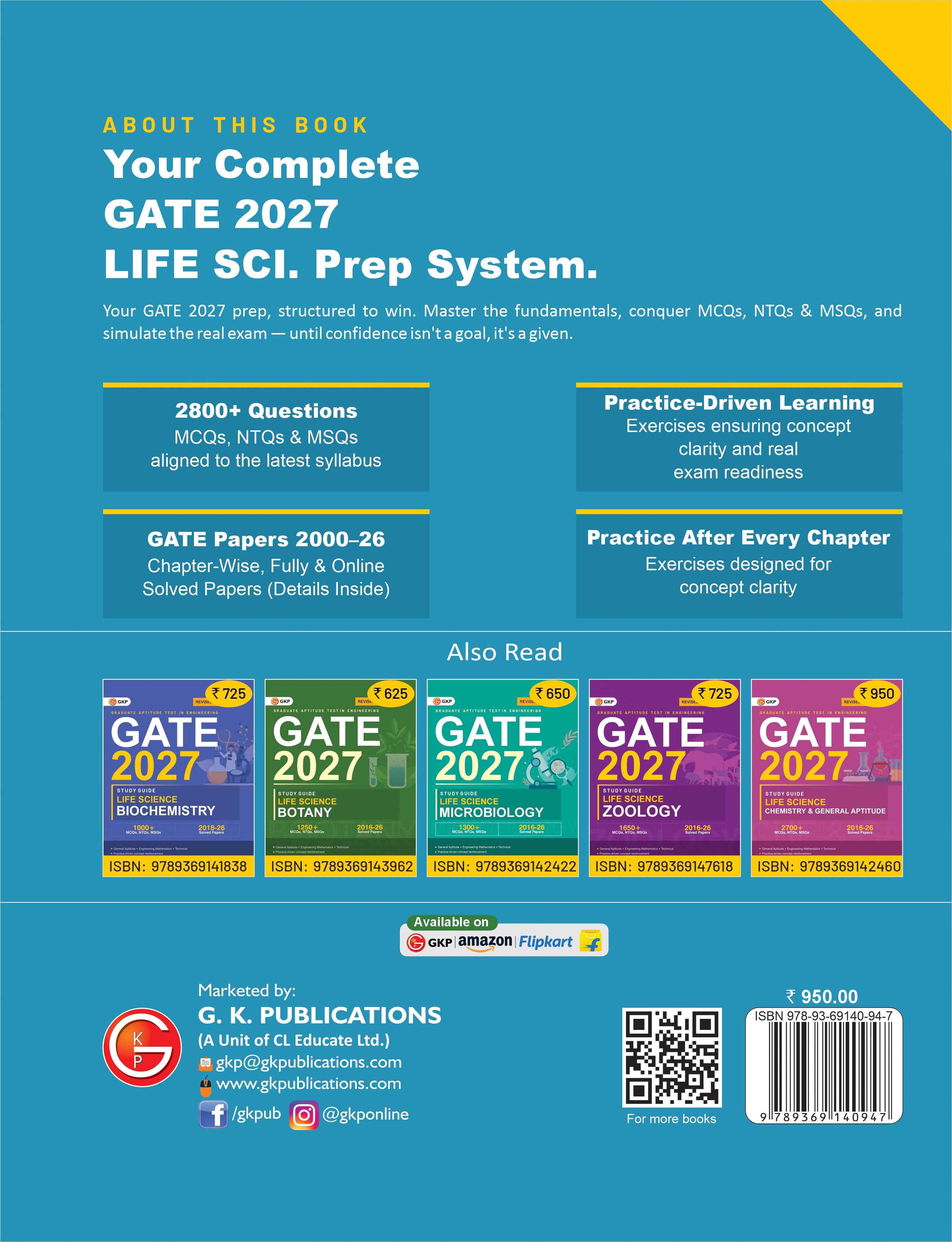 GATE 2027 : Life sciences - Solved Papers 2000-2026 by Dr. Prabhanshu Kumar & Er. Preeti T. Kumar