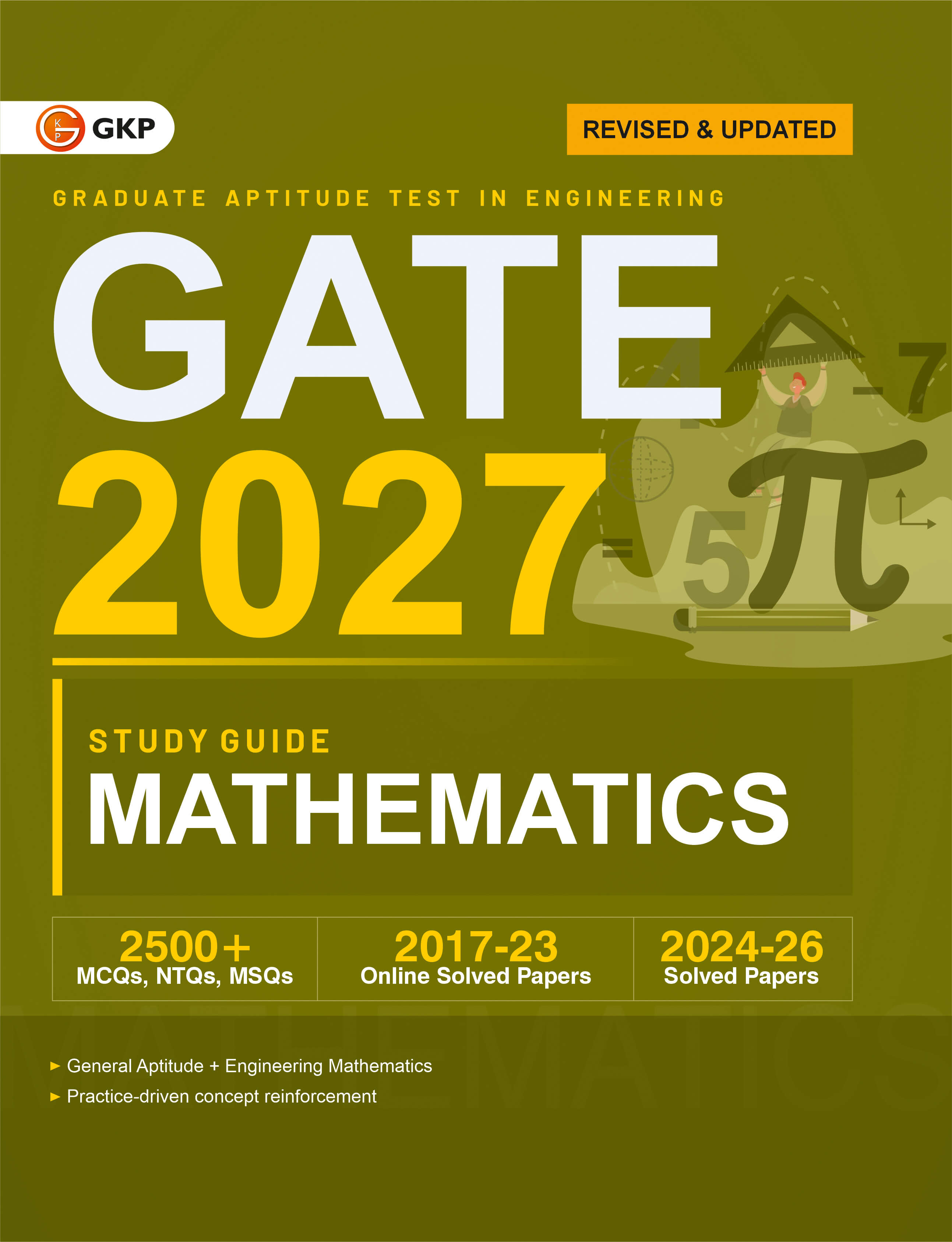 GATE 2027 Mathematics Study Guide | 2500+ Practice MCQs, NTQs & MSQs | 7 years Online Solved Papers (2017-2023) | 3 Years Solved Papers (2024-2026) | GATE Prep Series