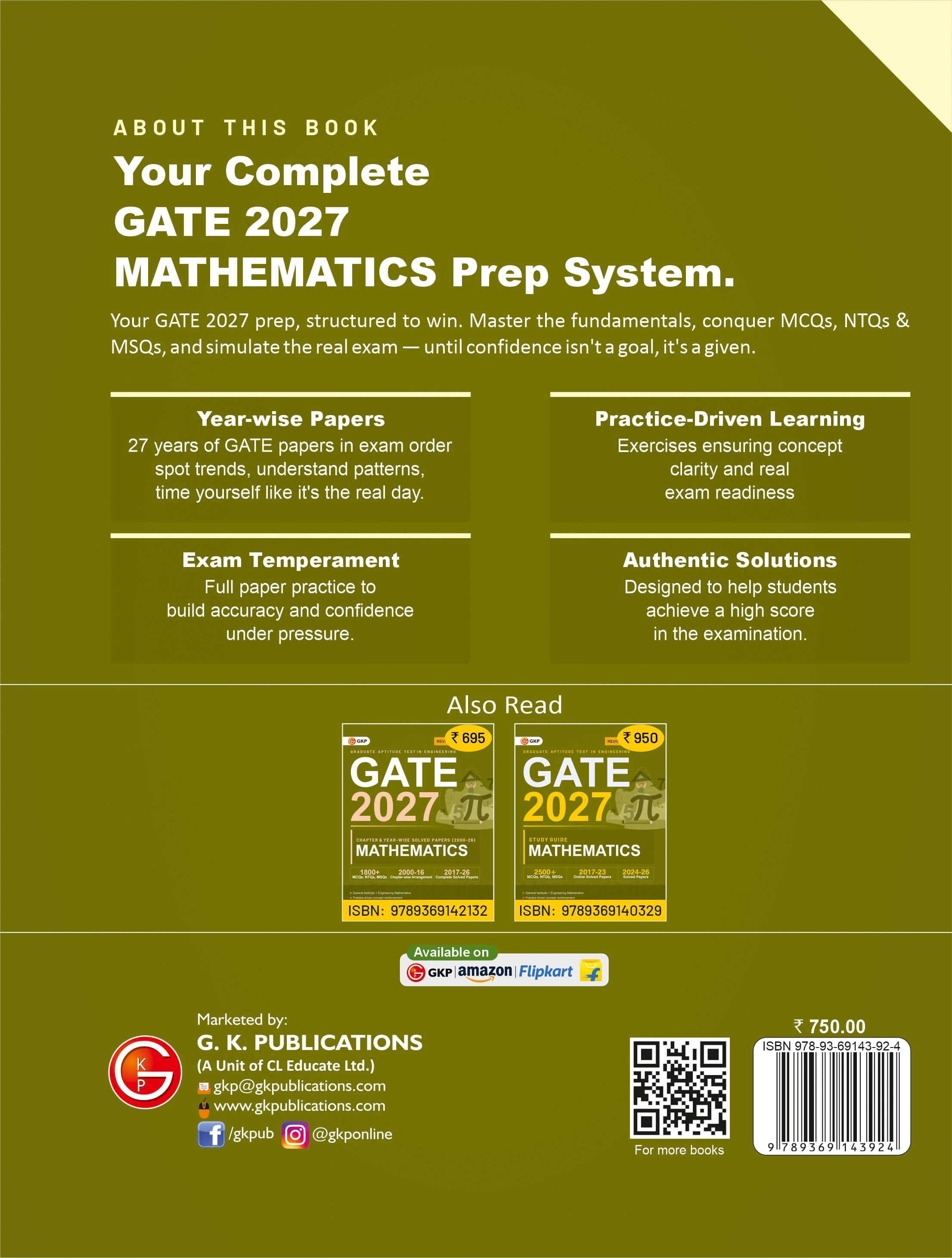 GATE-MA 2027 Mathematics PYQs Solved Papers (2000-2026) | 1800+ Practice MCQs, NTQs & MSQs | 27 Years of PYQs With Detailed Solutions | GATE-MA Prep Series