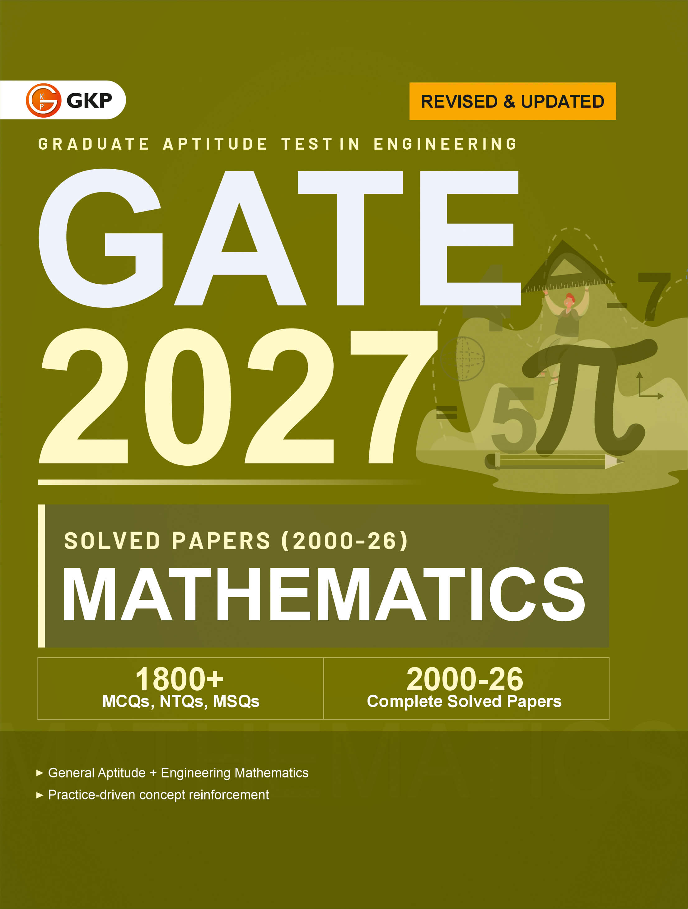 GATE-MA 2027 Mathematics PYQs Solved Papers (2000-2026) | 1800+ Practice MCQs, NTQs & MSQs | 27 Years of PYQs With Detailed Solutions | GATE-MA Prep Series