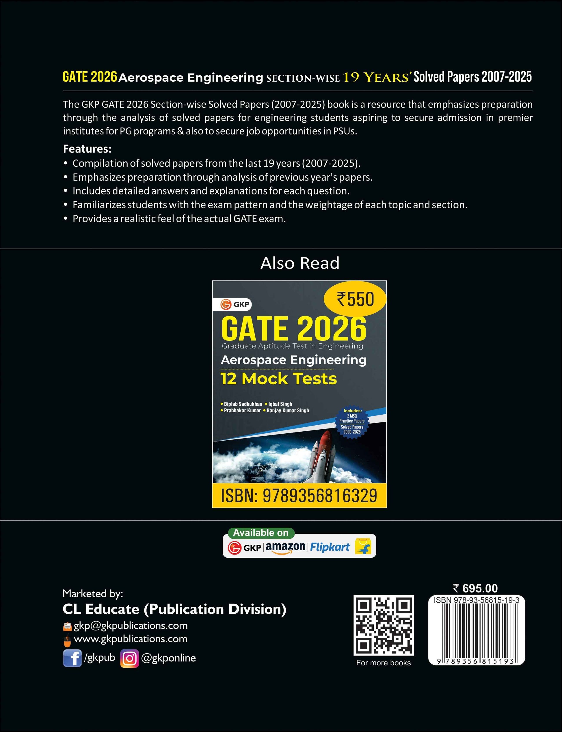 GATE 2026 : Aerospace Engineering - 19 Years' Section-wise Solved Paper 2007-2025