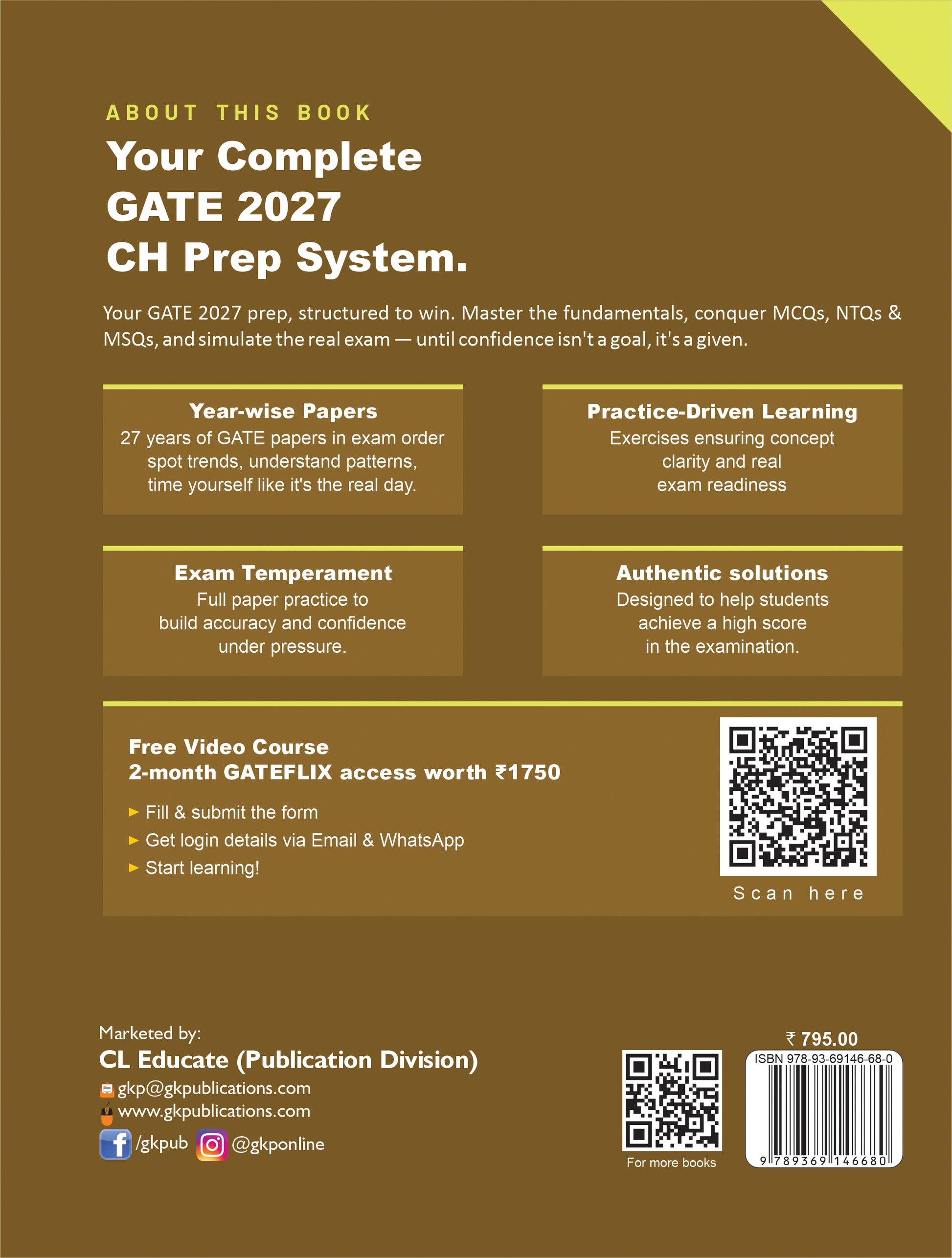 GATE 2027 Chemical Engineering Solved Papers | 27 Years (2000–2026) | 1800+ Practice MCQs - GK Publications
