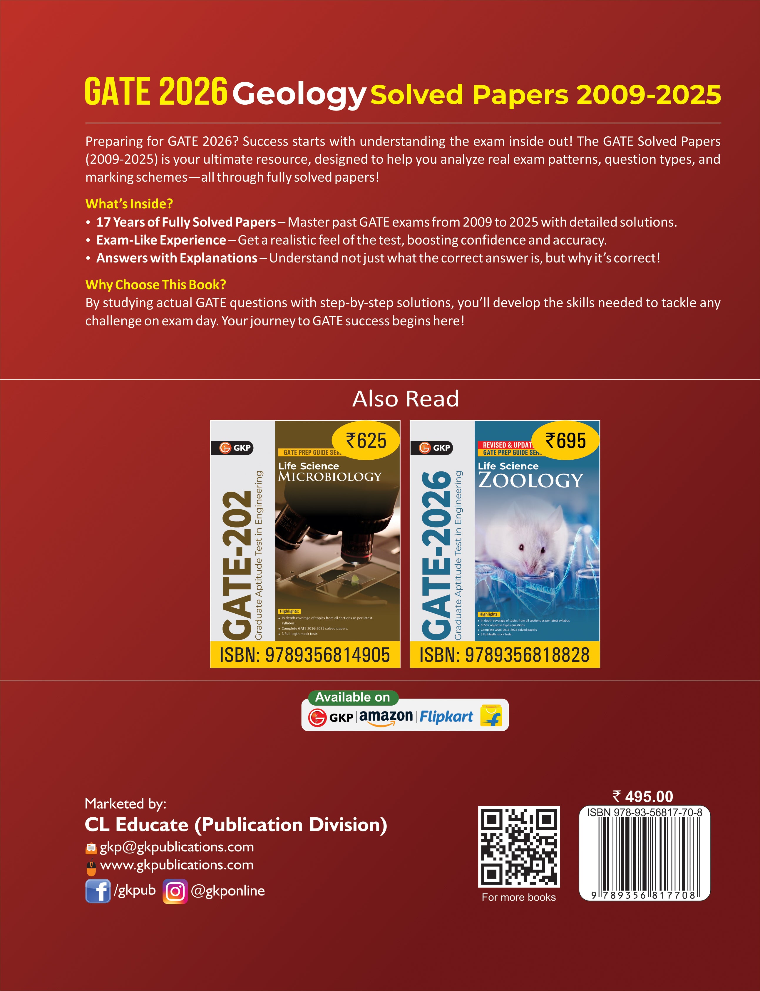 GATE 2026: Geology - 17 Previous Years Solved Papers (2009-2025) | Includes Answers & Explanations for Each Question | GATE Prep Series