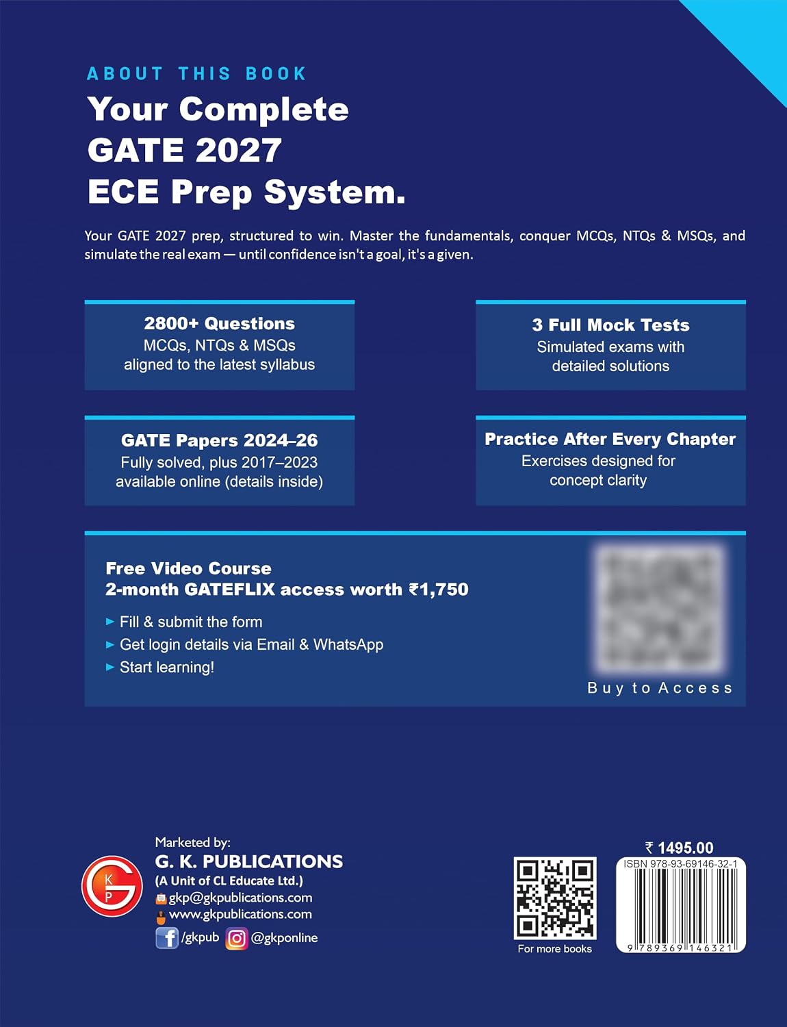 GATE-ECE 2027 Study Guide | Electronics & Communication Engineering | 2800+ MCQs, NTQs & MSQ | 2024-2026 Solved Papers & 3 Mock Tests | GATE-ECE Exam Prep Guide