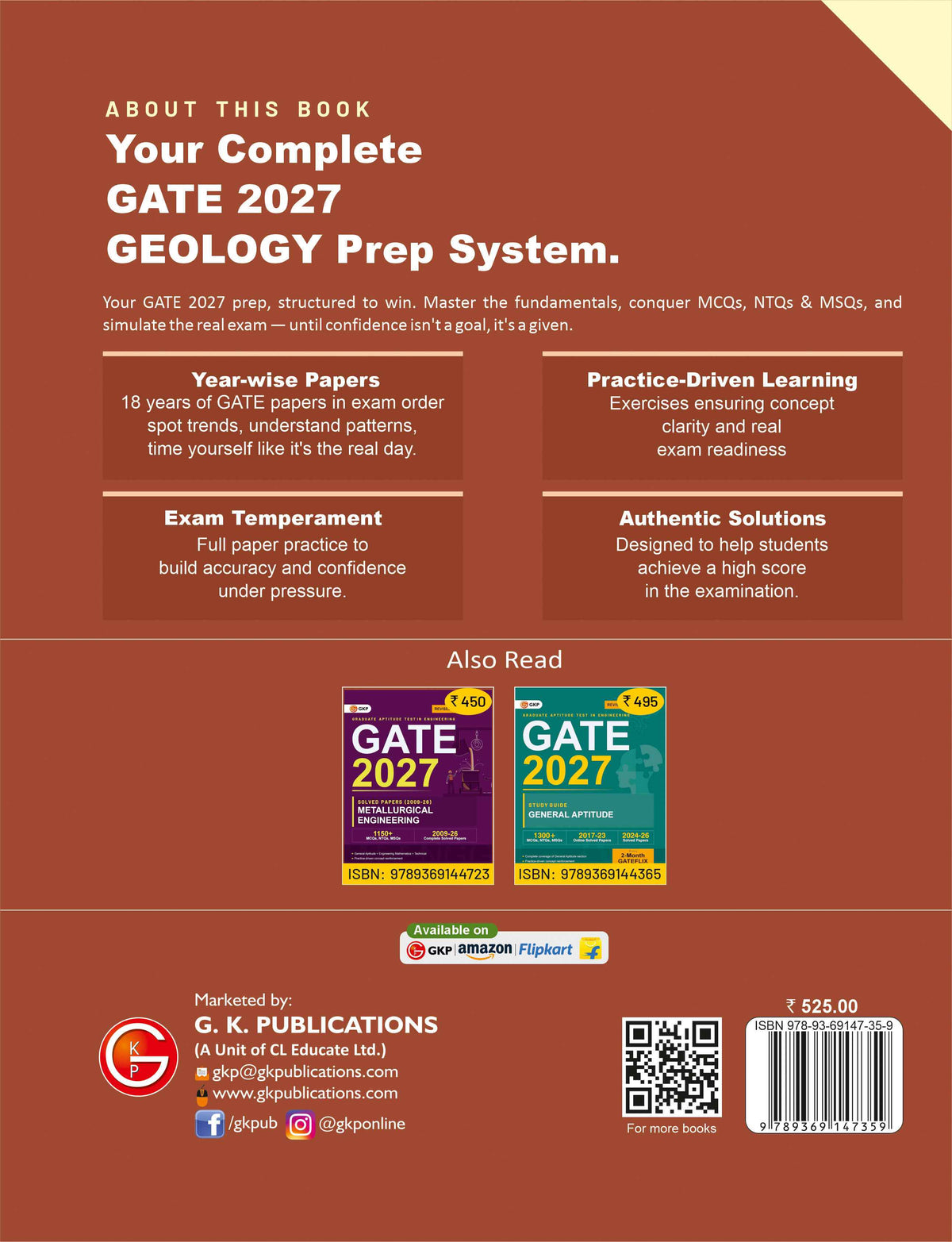 GATE-GG 2027 : Geology PYQs Solved Papers (2009-2026) | 1150+ MCQs, NTQs & MSQs | 18 Previous Year Solved Question Papers | GATE-GG Exam Prep