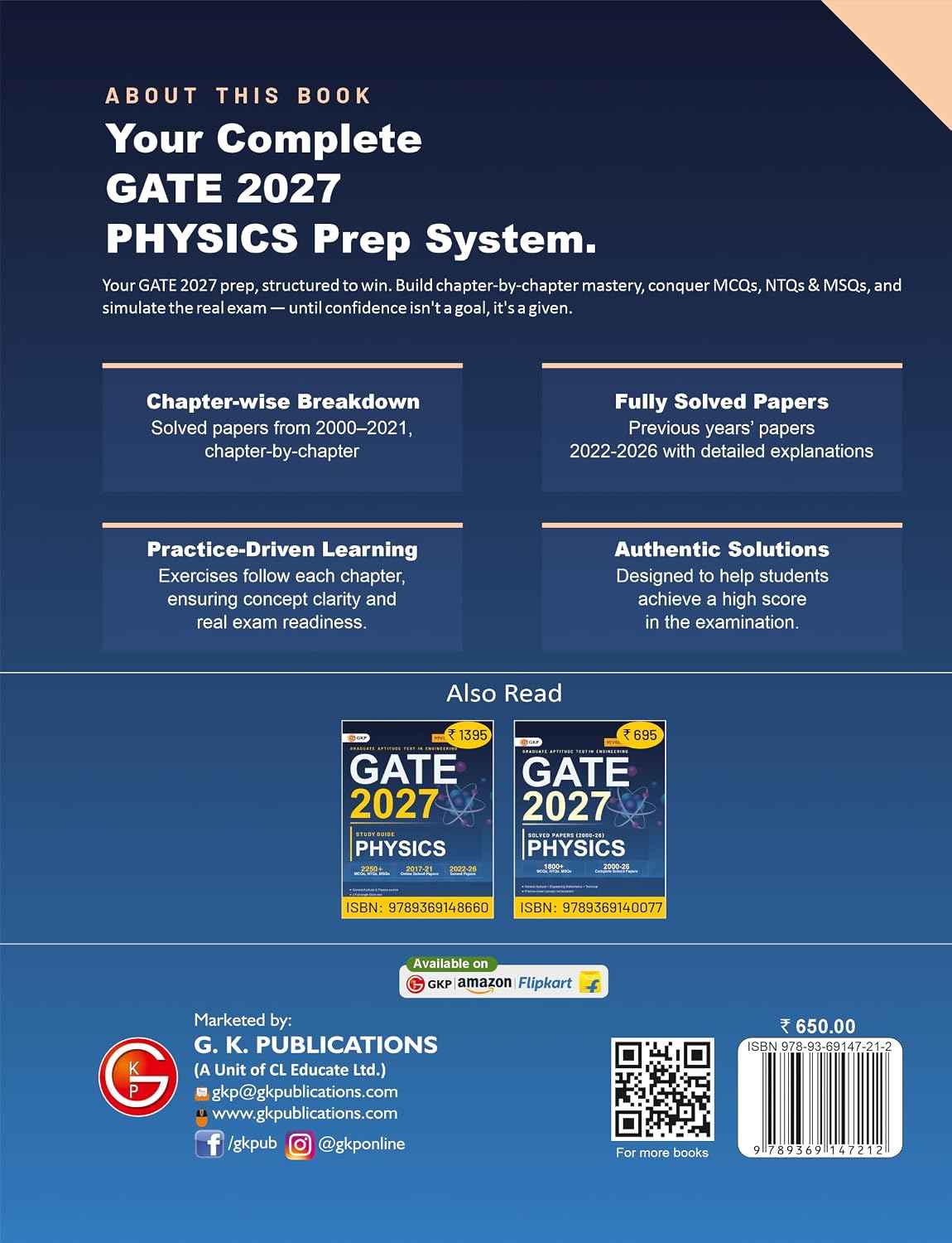 GATE 2027 Physics Chapter-wise & Year-wise Solved Papers (2000-2026) | 27 Years PYQs with Chapter Exercises & Detailed Solutions | GATE Prep Series by GKP