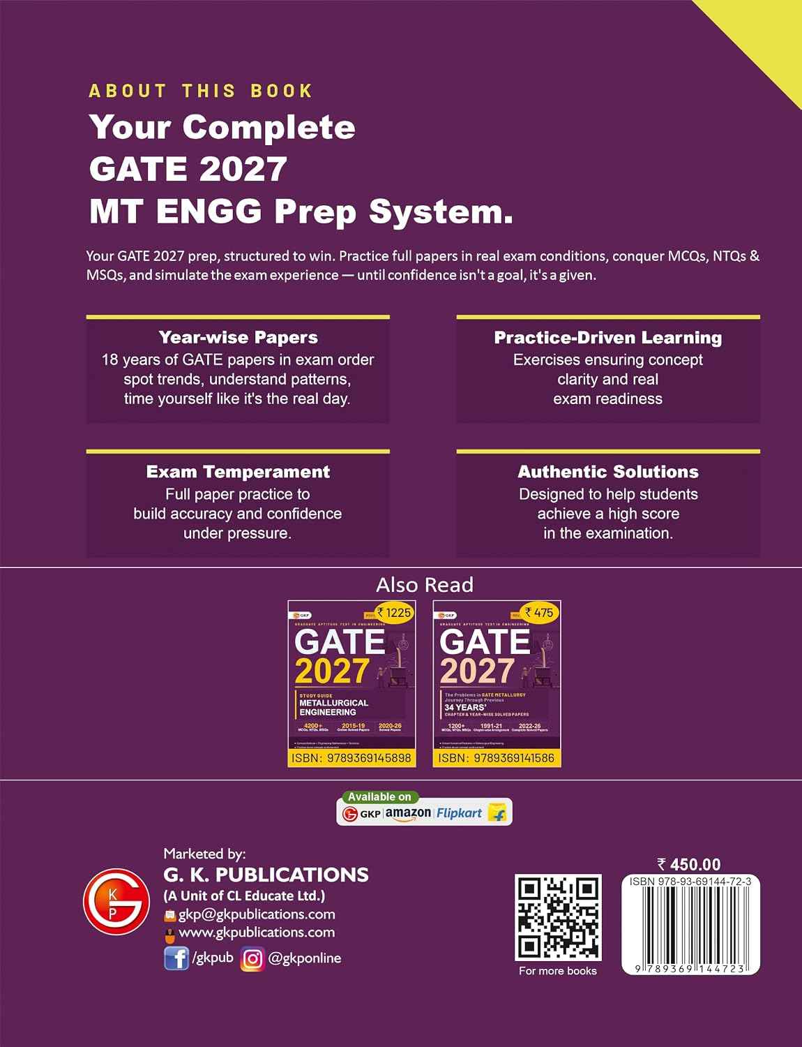 GATE 2027: Metallurgical Engineering | 18 Years Solved Papers (2009-2026) | Answers with Explanations | GATE Prep Series