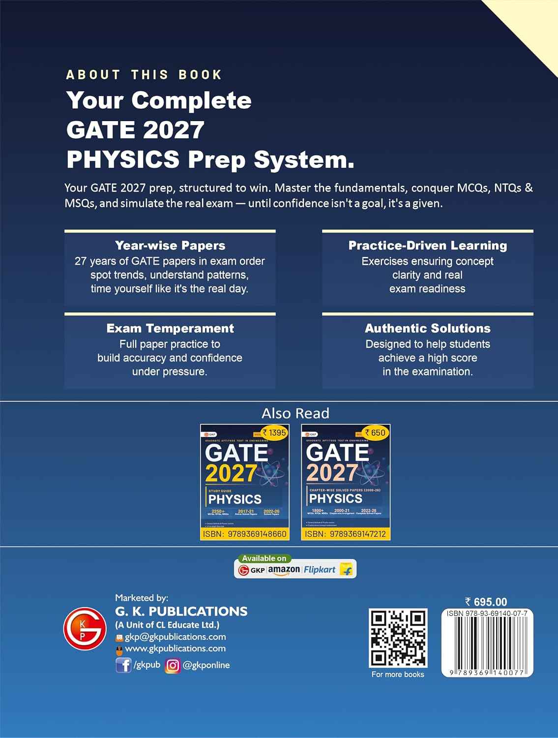 GATE 2027 Physics Solved Papers (2000-2026) | 27 Years PYQ with Detailed Solutions | 1800+ MCQs, NTQs & MSQs | GATE Prep Series by GKP