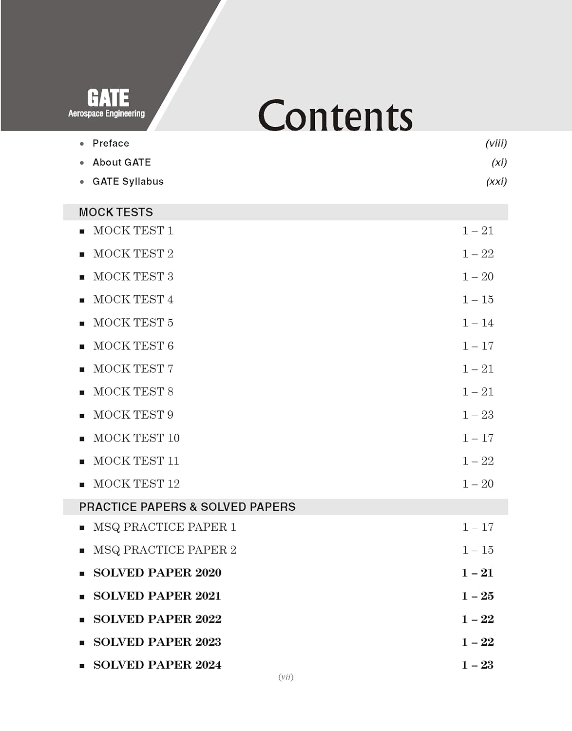 GATE 2025: Aerospace Engineering - 12 Full-Length Mock Tests with Solutions | Includes 2 MSQ Practice Papers & 5 Previous Years Solved Papers (2020-24) | GATE Prep Series