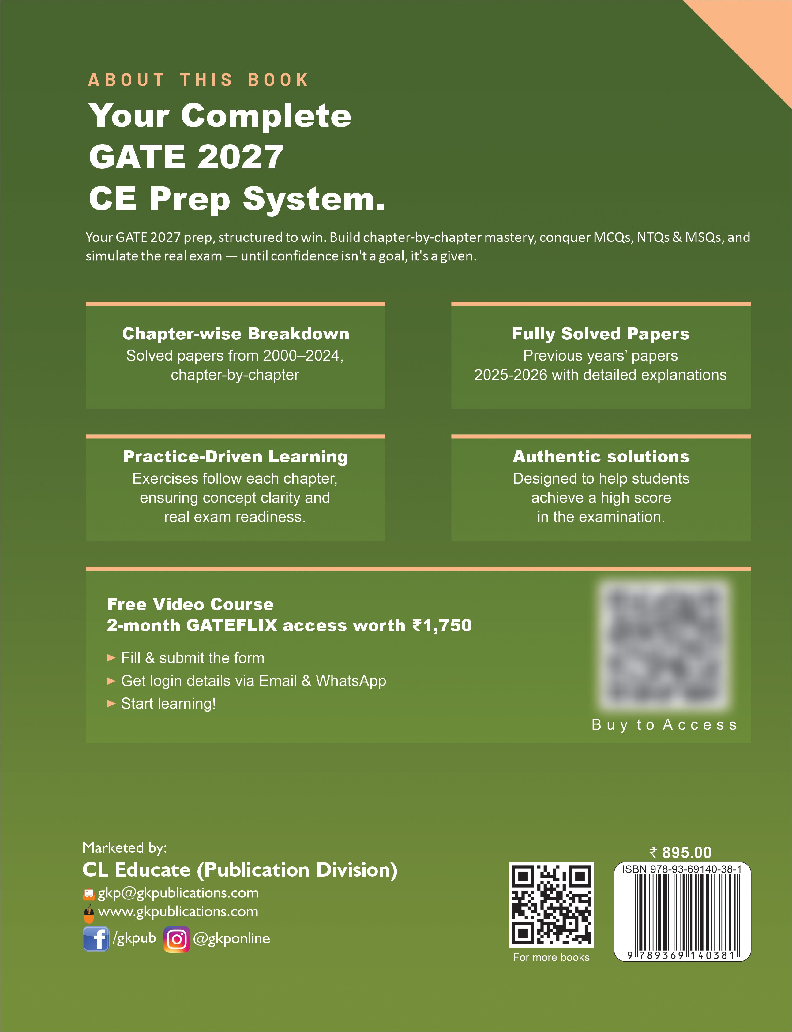 GATE-CE 2027 Chapter-wise Solved Papers (2000-2026) | Civil Engineering | 27 Years PYQ Breakdown with Detailed Solutions & Fully Solved 2025-26 Papers | GATE-CE Exam Prep Papers