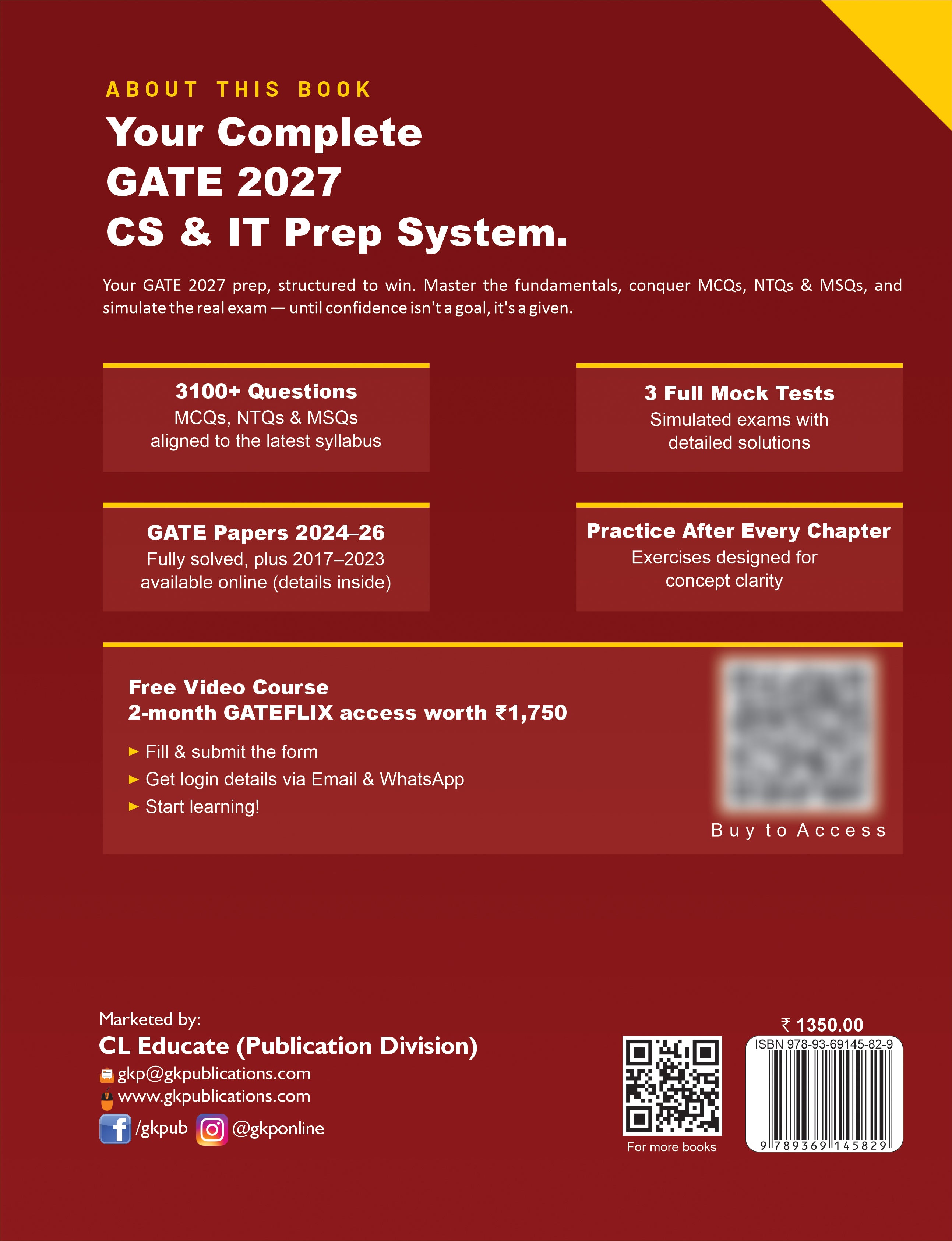 GATE-CS/IT 2027 Study Guide | Computer Science & Information Technology | 3100+ MCQs, NTQs & MSQ | 2024-2026 Solved Papers & 3 Mock Tests | GATE CS & IT Exam Prep Guide