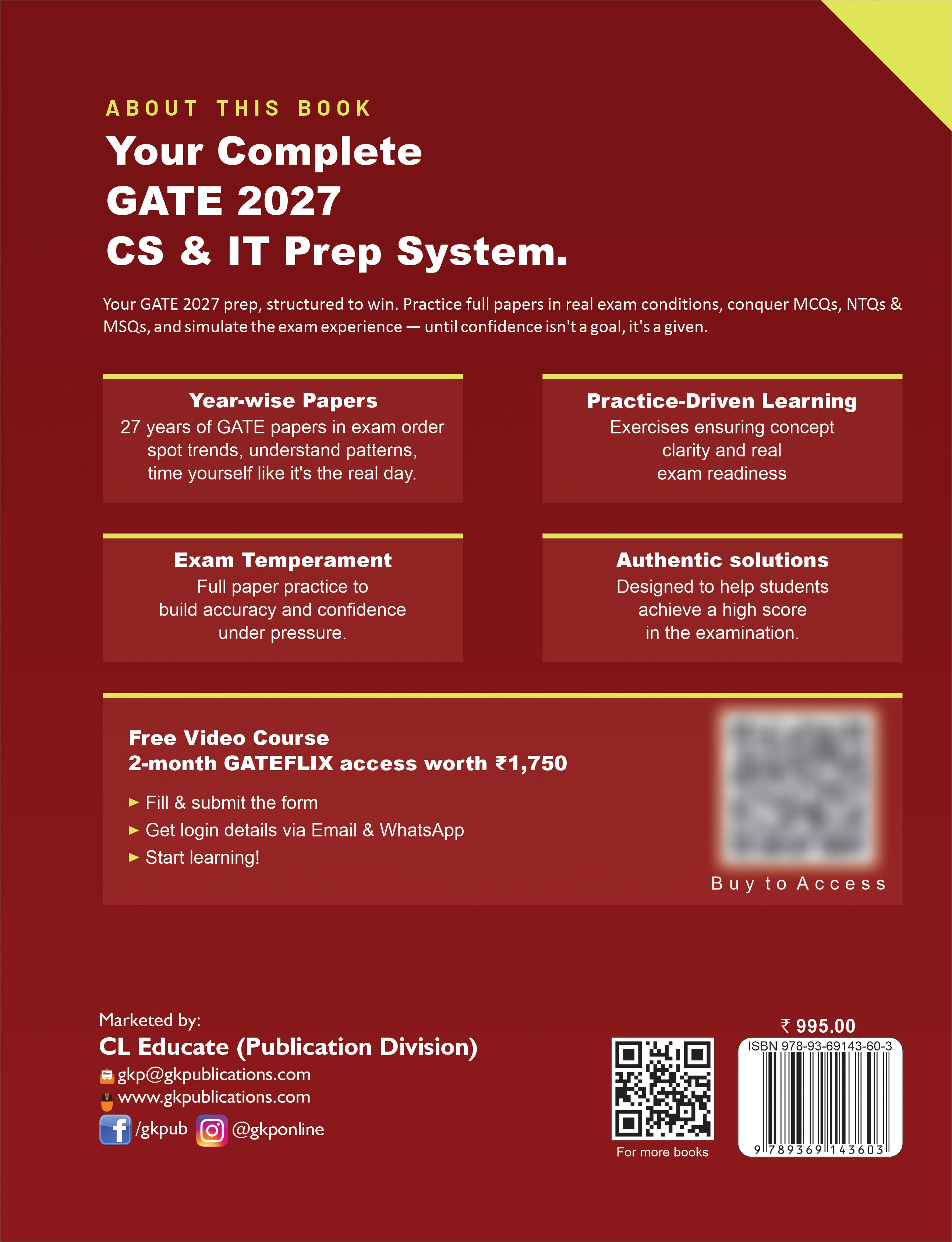 GATE-CS/IT 2027 Year-wise Solved Papers (2000-2026) | Computer Science & IT Engineering | 27 Years PYQs Trend Analysis with Detailed Solutions | GATE CS/IT Exam Prep Papers