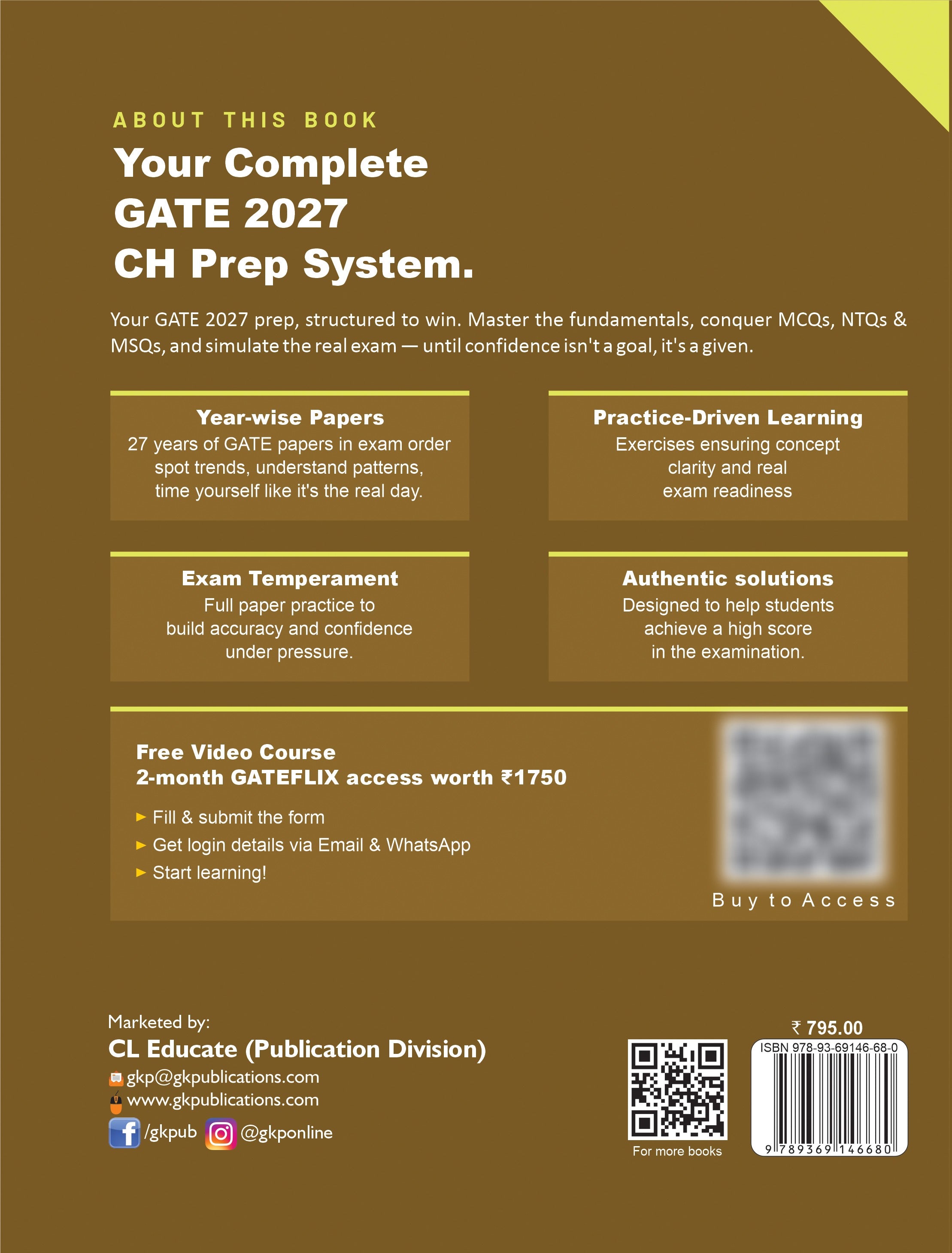 GATE-CH 2027 Year-wise Solved Papers (2000-2026) | Chemical Engineering | 27 Years PYQs Trend Analysis with Detailed Solutions | GATE-CH Exam Prep Papers