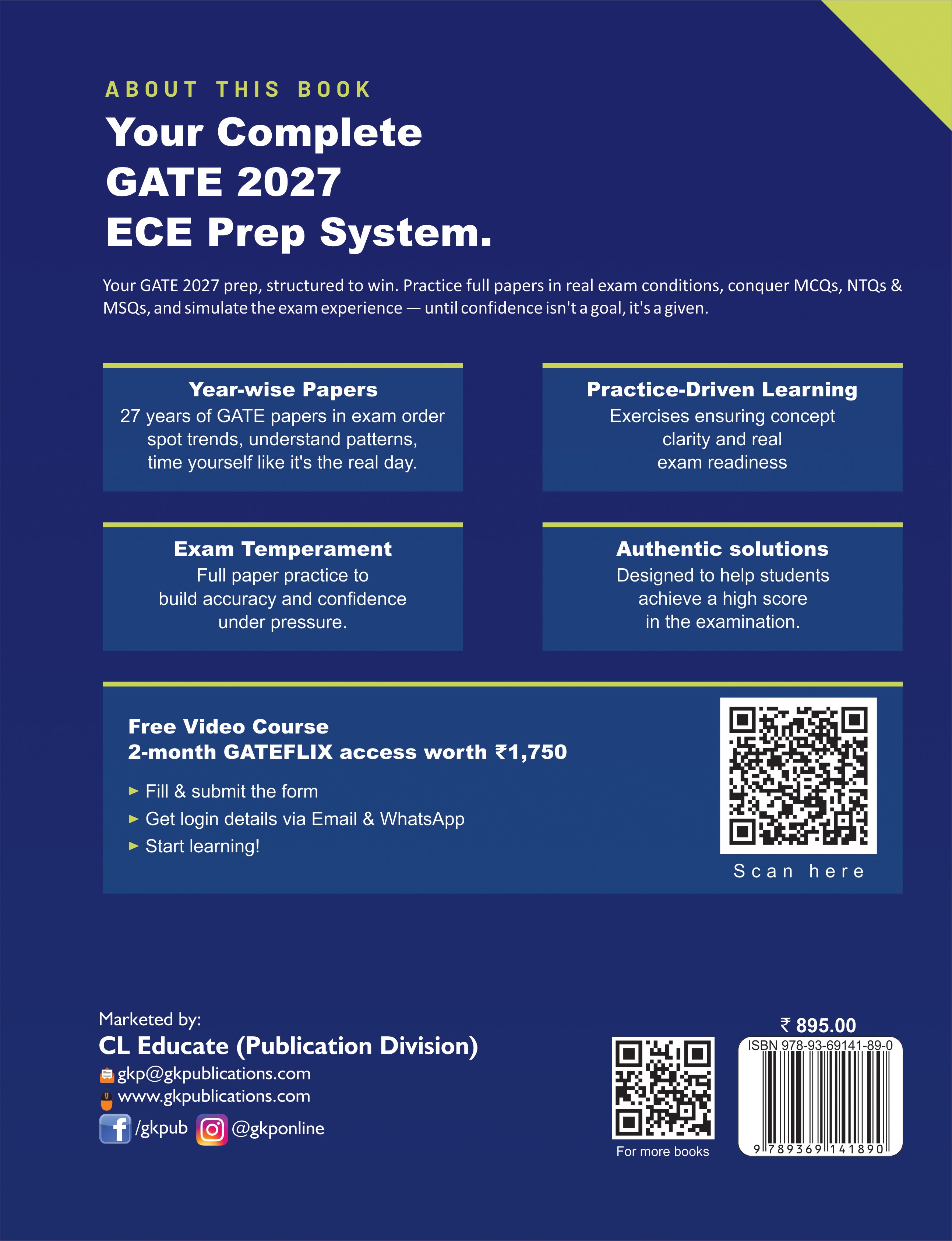 GATE-ECE 2027 Year-wise Solved Papers (2000-2026) | Electronics & Communication Engineering | 27 Years PYQs Trend Analysis with Detailed Solutions | GATE-ECE Exam Prep Papers - GK Publications