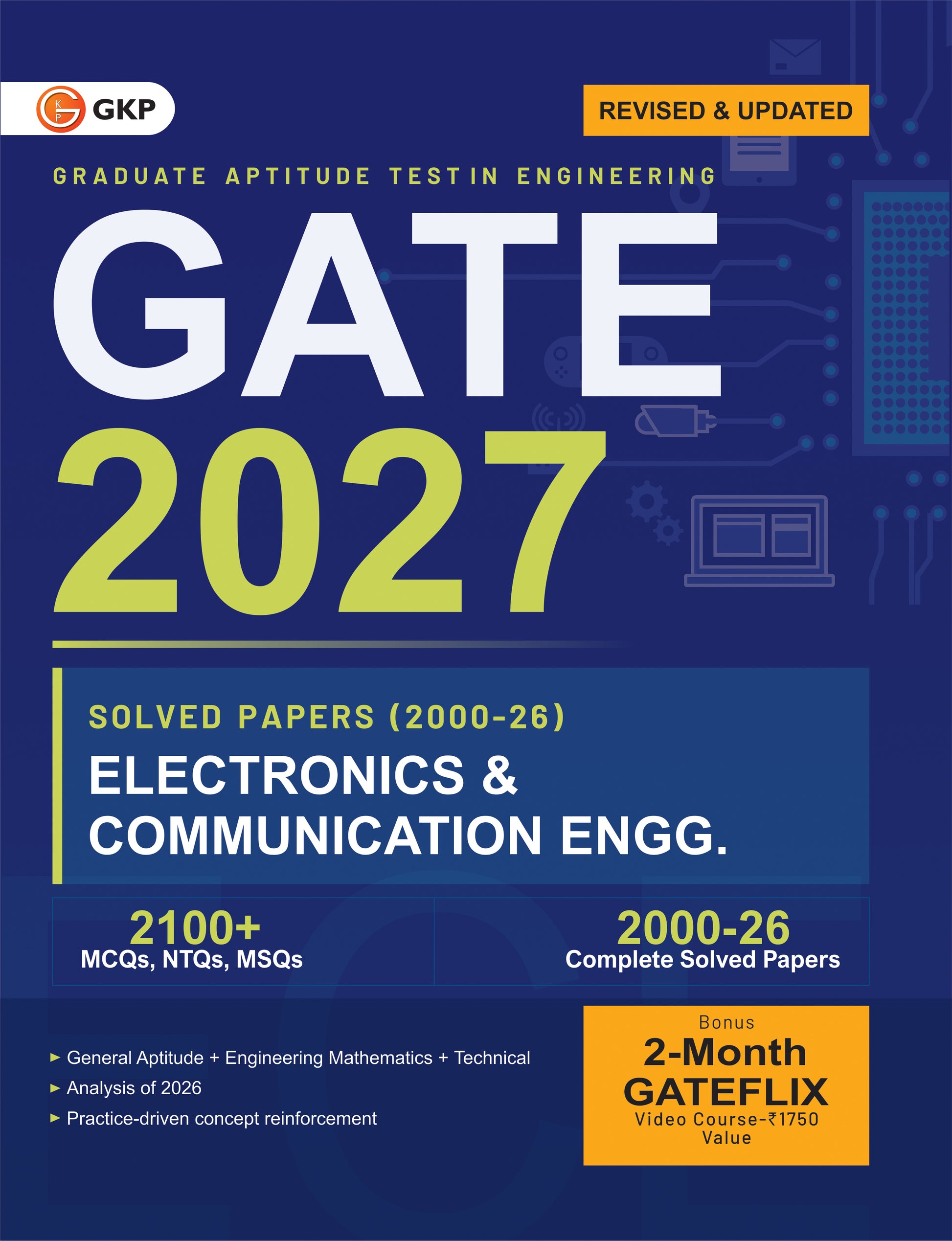 GATE-ECE 2027 Year-wise Solved Papers (2000-2026) | Electronics & Communication Engineering | 27 Years PYQs Trend Analysis with Detailed Solutions | GATE-ECE Exam Prep Papers - GK Publications