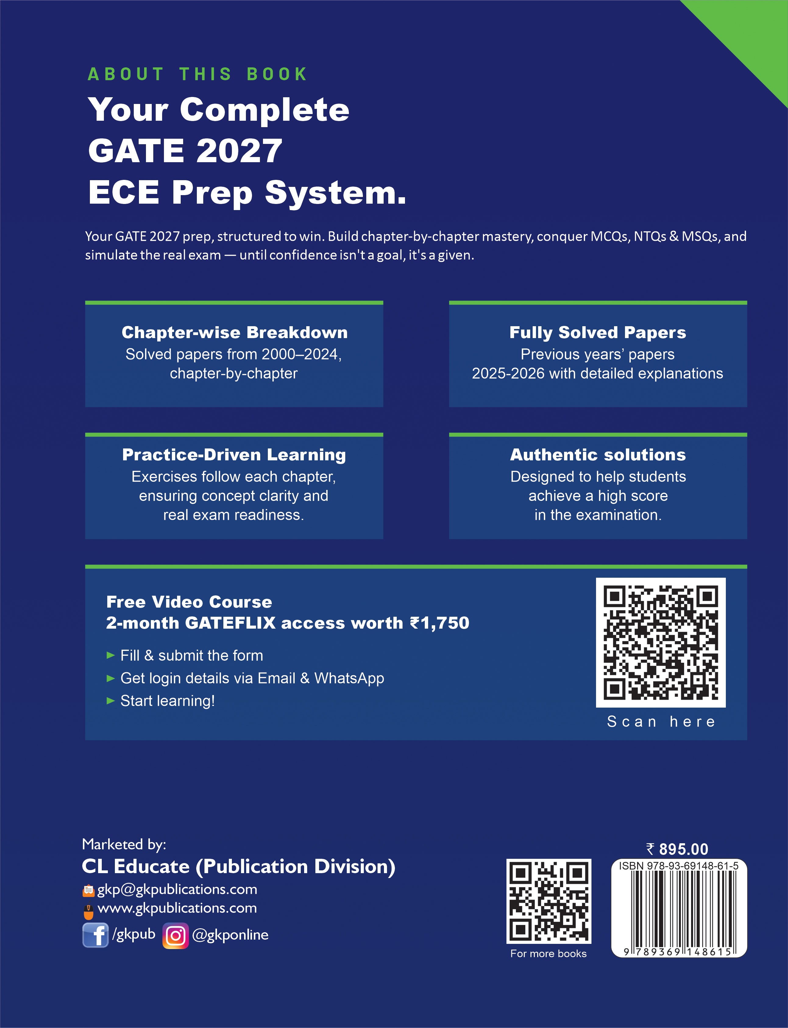 GATE-ECE 2027 Chapter-wise Solved Papers (2000-2026) | Electronics & Communication Engineering | 27 Years PYQ Breakdown with Detailed Solutions & Fully Solved 2025-26 Papers | GATE-ECE Exam Prep Papers