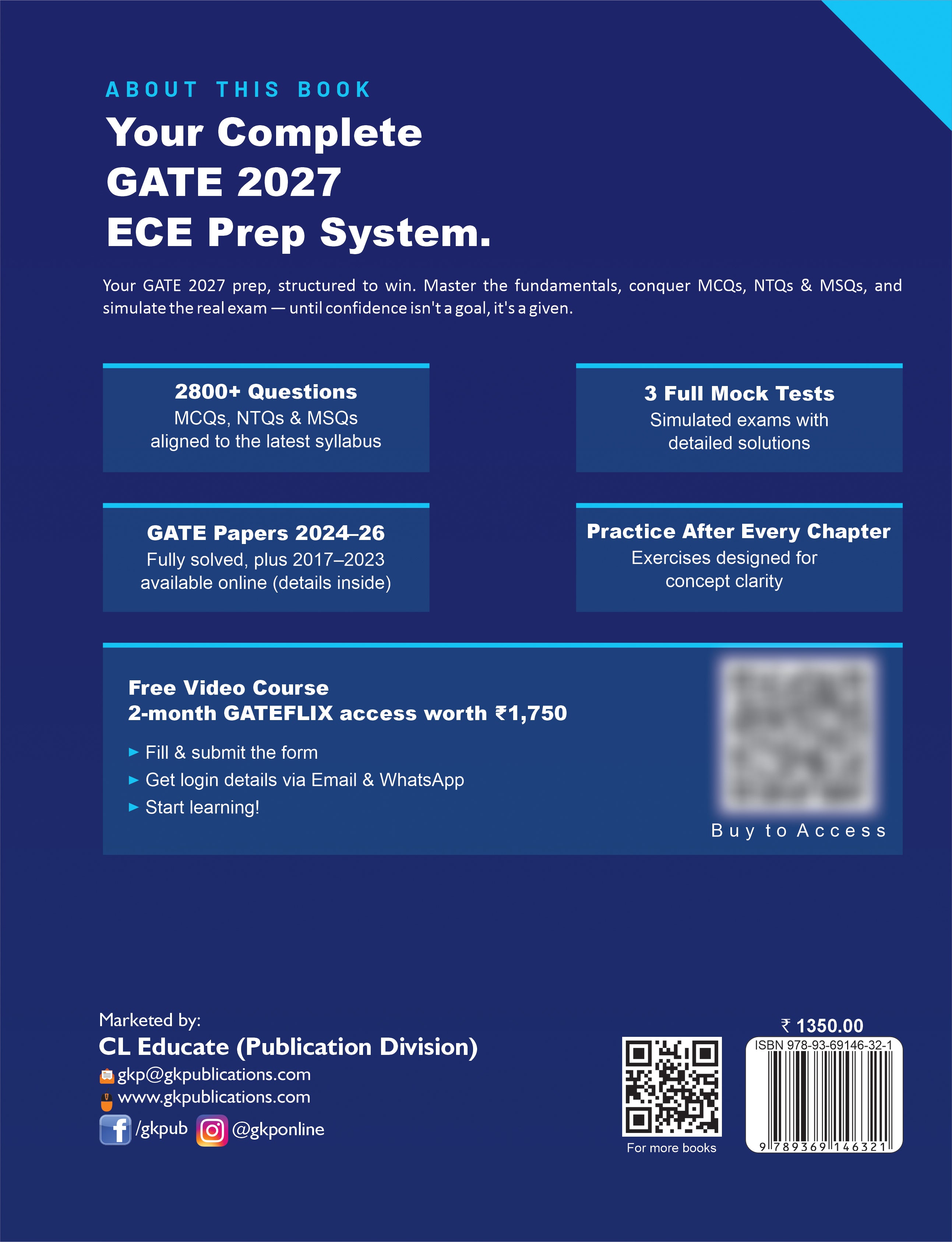 GATE-ECE 2027 Study Guide | Electronics & Communication Engineering | 2800+ MCQs, NTQs & MSQ | 2024-2026 Solved Papers & 3 Mock Tests | GATE-ECE Exam Prep Guide