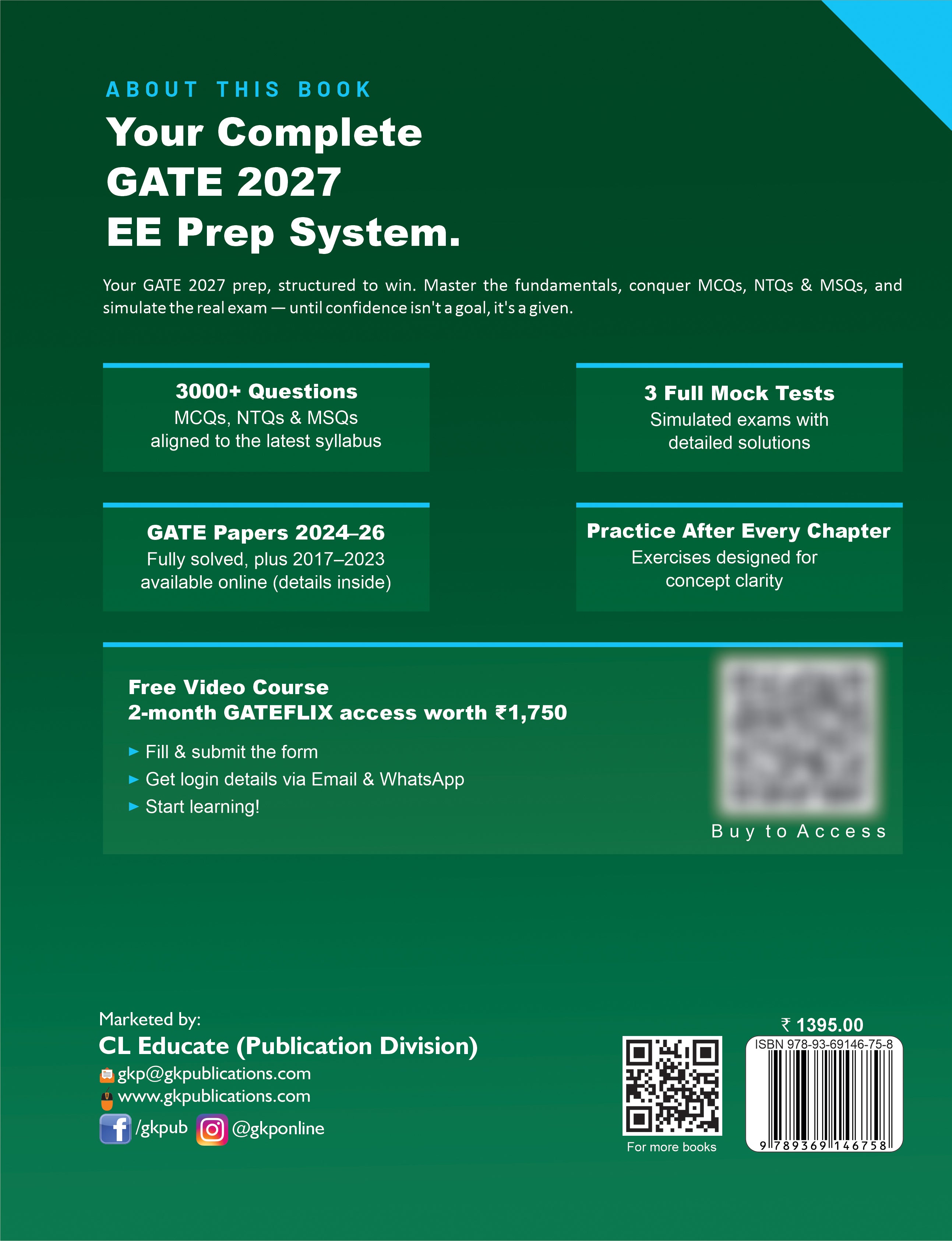 GATE-EE 2027 Study Guide | Electrical Engineering | 3000+ MCQs, NTQs & MSQ | 2024-2026 Solved Papers & 3 Mock Tests | GATE-EE Exam Prep Guide
