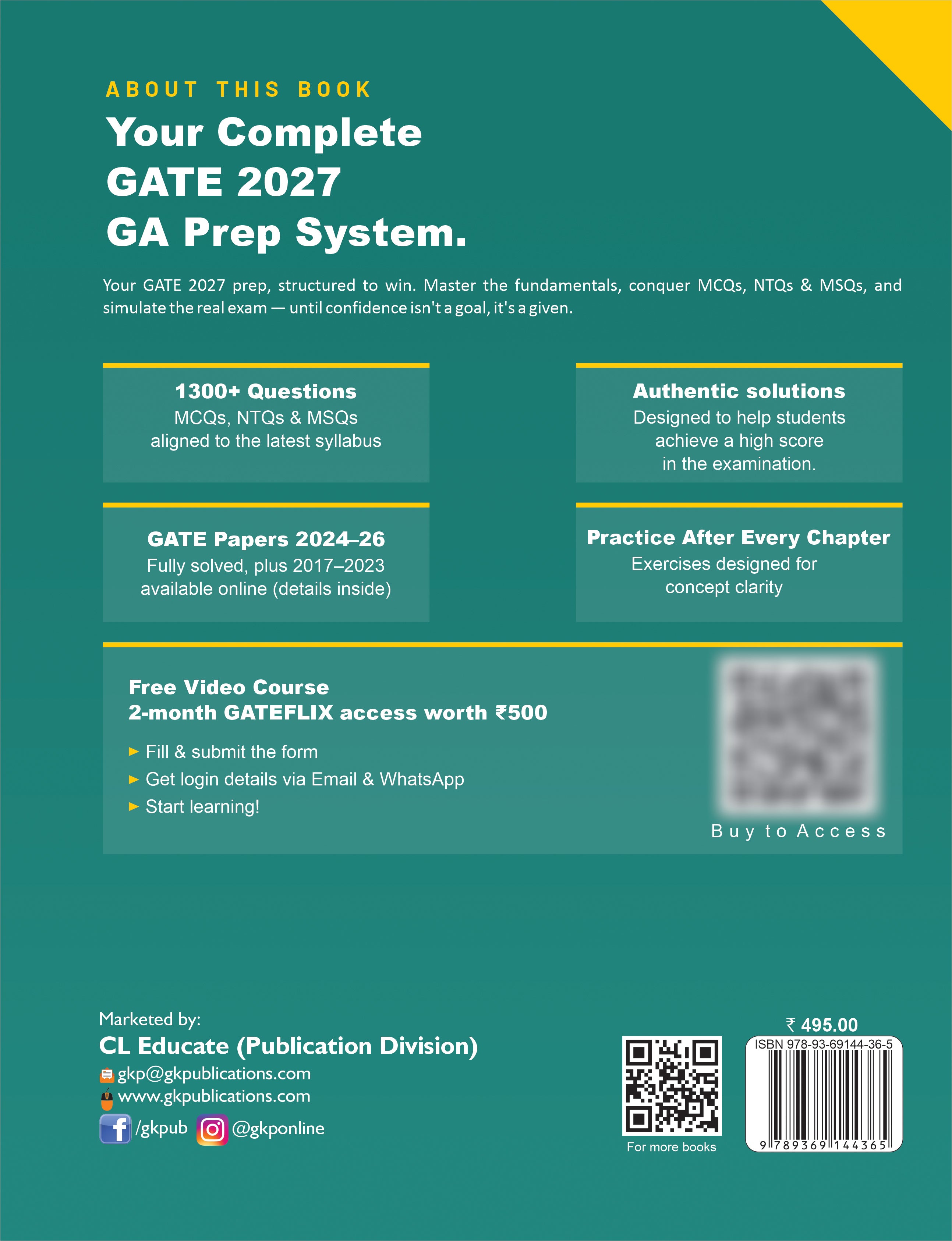 GATE-GA 2027 Study Guide | General Aptitude for All Branches | 1300+ MCQs, NTQs & MSQ | 2024-2026 Solved Papers & 3 Mock Tests | GATE-GA Exam Prep Guide