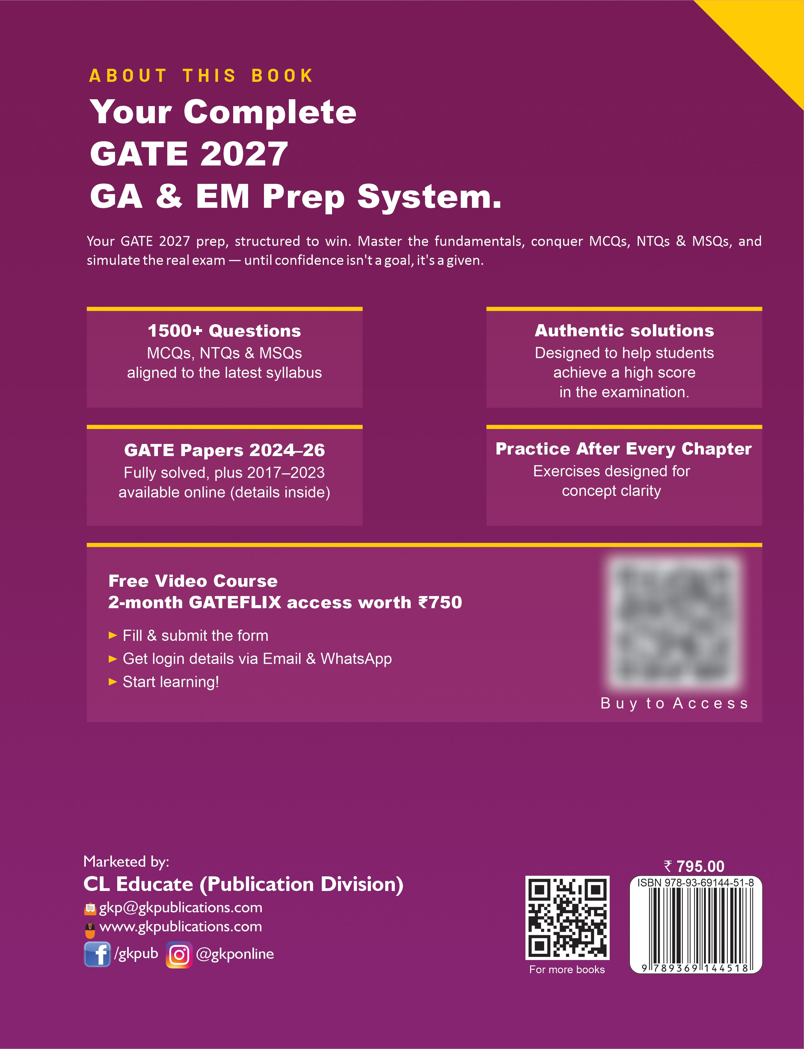 GATE 2027 GA & Engineering Mathematics Study Guide | 1500+ MCQs, NTQs & MSQ | 2024-2026 Solved Papers & 3 Mock Tests | GATE Exam Prep Guide