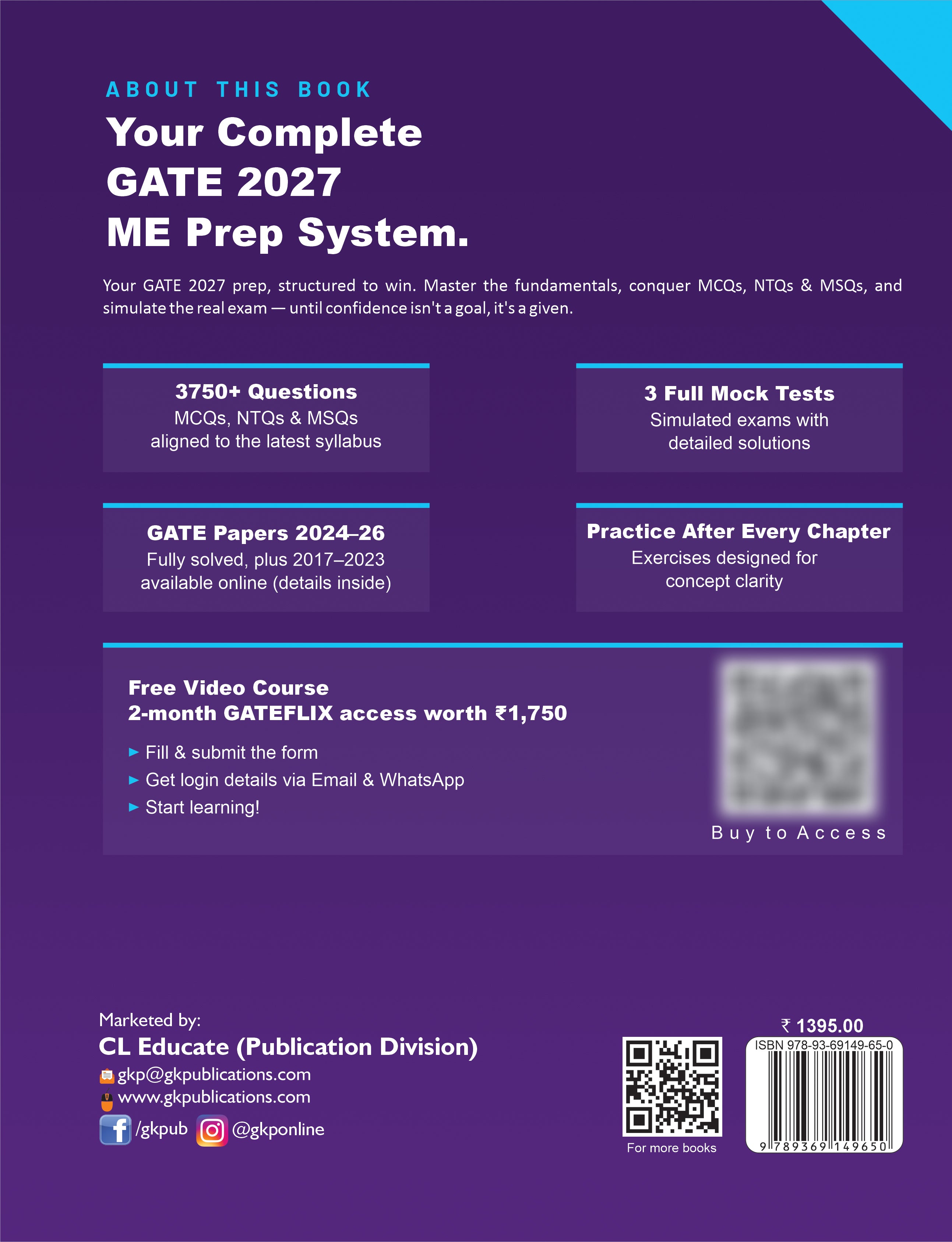 GATE-ME 2027 Study Guide | Mechanical Engineering | 3750+ MCQs, NTQs & MSQ | 2024-2026 Solved Papers & 3 Mock Tests | GATE-ME Exam Prep Guide