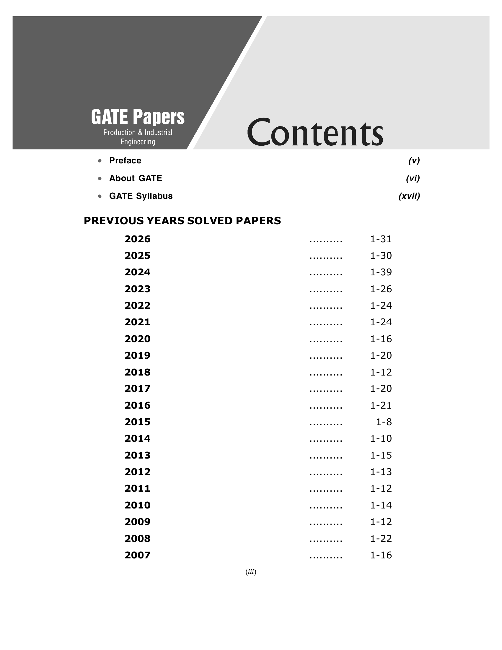 GATE 2027 : Production & Industrial Engineering - Solved Papers (2007-2026)