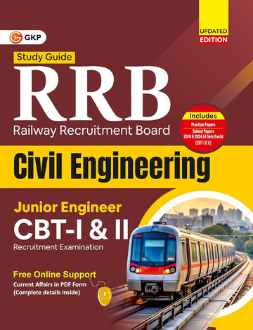 RRB-JE 2026: Civil Engineering Study Guide (CBT-1 & 2) | Includes 2019 & 2024 Solved Papers (4 Sets Each) & Practice Papers | RRB - Civil Junior Engineer Exam Prep