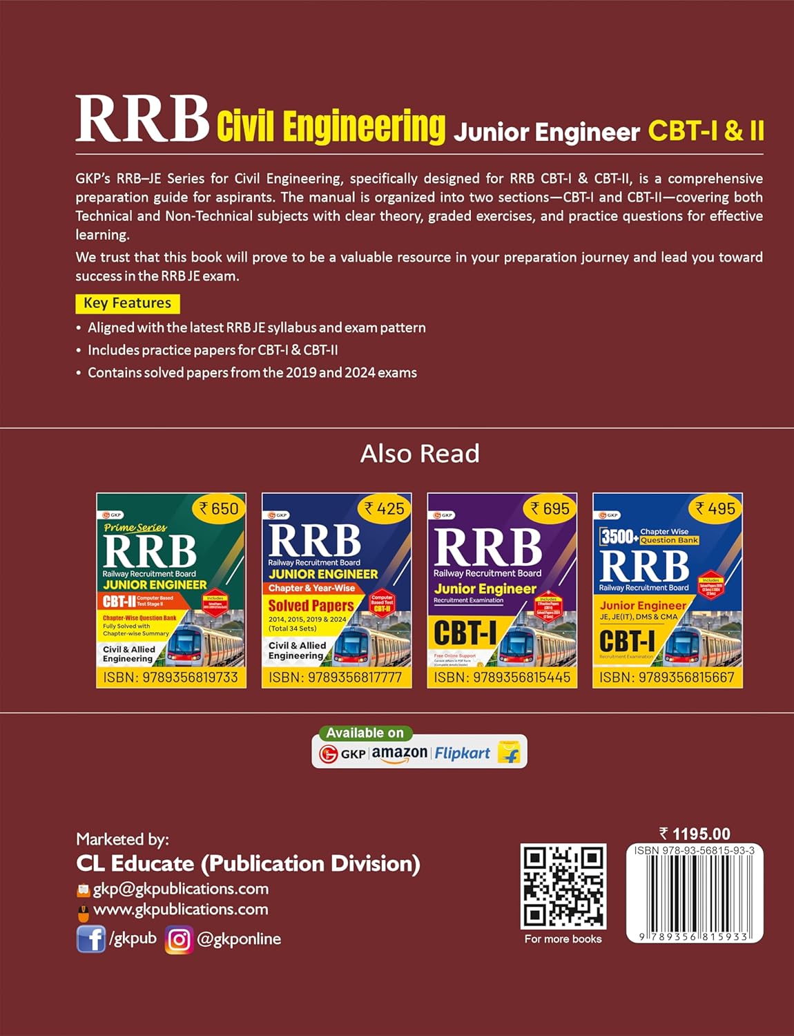 RRB-JE 2026: Civil Engineering Study Guide (CBT-1 & 2) | Includes 2019 & 2024 Solved Papers (4 Sets Each) & Practice Papers | RRB - Civil Junior Engineer Exam Prep