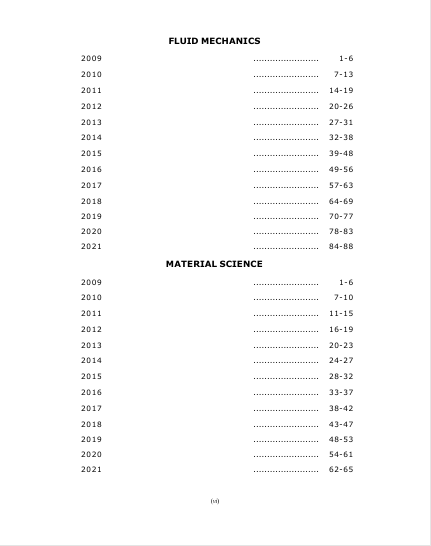 GATE XE 2027 : Engineering Sciences Previous Years' Section-Wise Solved Papers (2009-2026) – table of contents, page 2