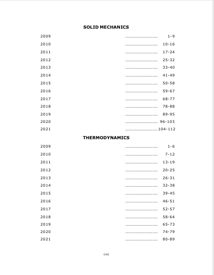 GATE XE 2027 : Engineering Sciences Previous Years' Section-Wise Solved Papers (2009-2026) – table of contents, page 3