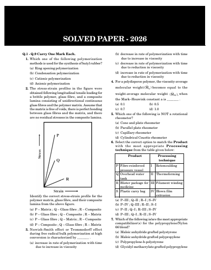 GATE XE-F 2027 : Polymer Science & Engineering Solved Papers (2008-2026) by Rama Gour – table of contents, page 2