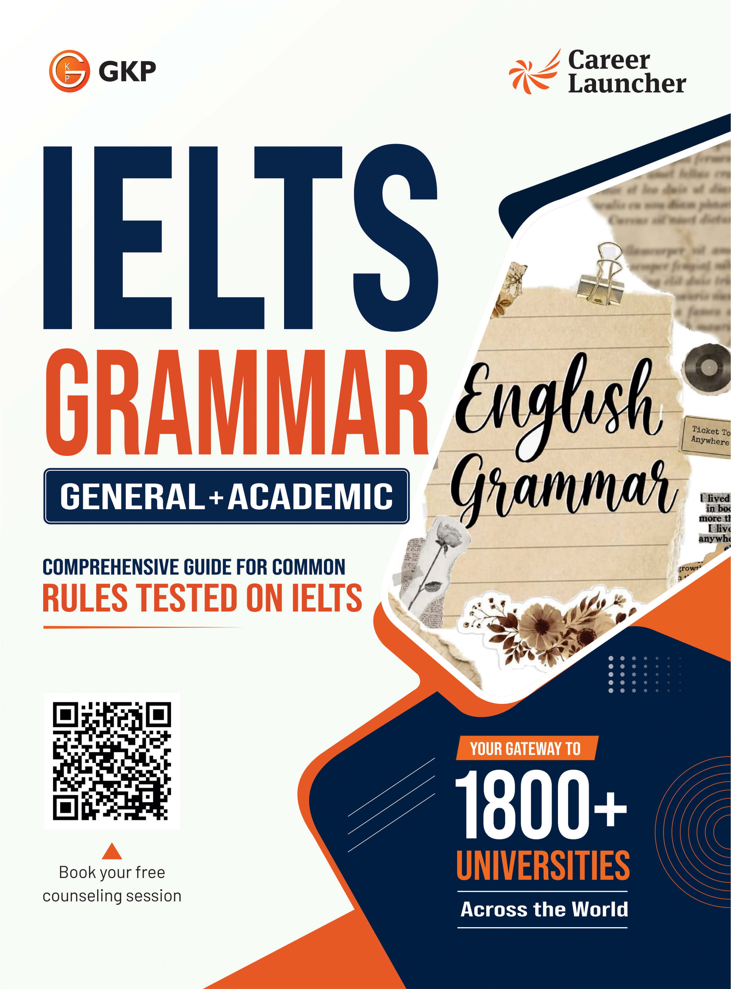 IELTS 2027: Grammar Exam Guide Book for Academic & General Test by Career Launcher | Step by Step Solutions for 8+ Band Score | Study Abroad Exam Prep