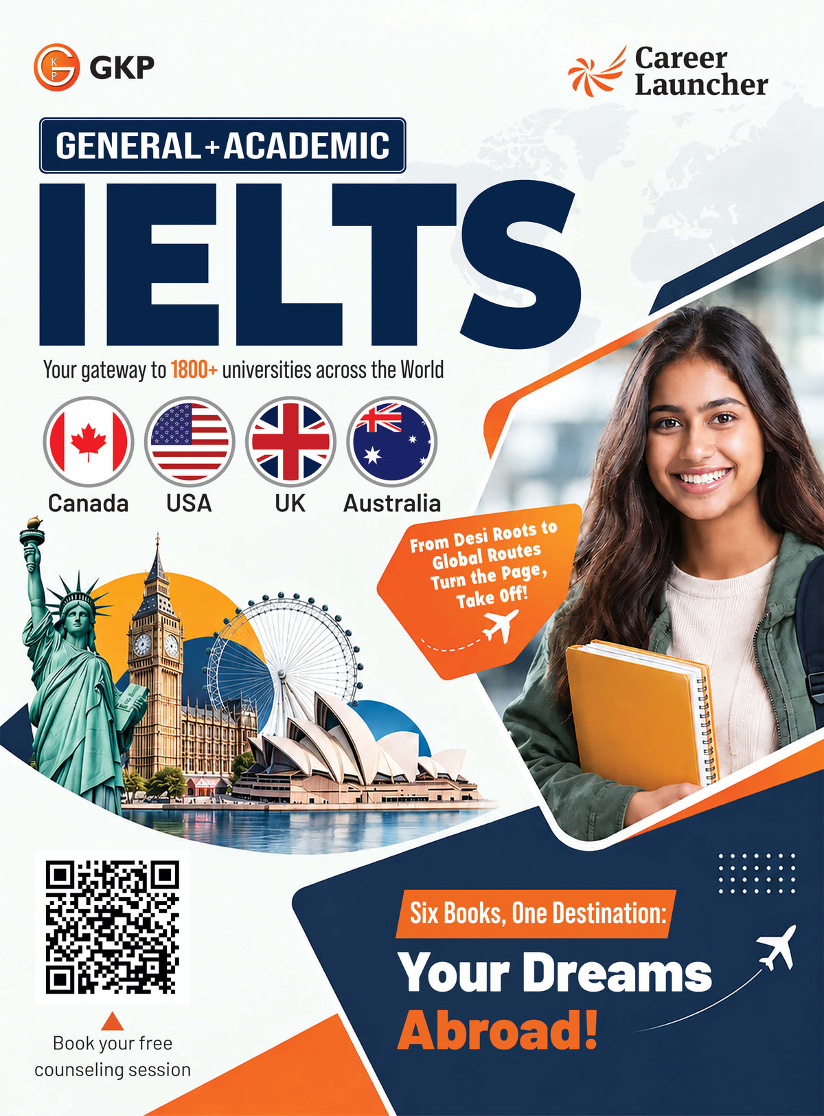 IELTS 2027: Academic & General Test Prep Books by Career Launcher | Reading, Listening, Writing, Speaking, Grammar & Aviator | Study Abroad IELTS Exam Prep (Set of 6) | Includes Free Expert Counselling