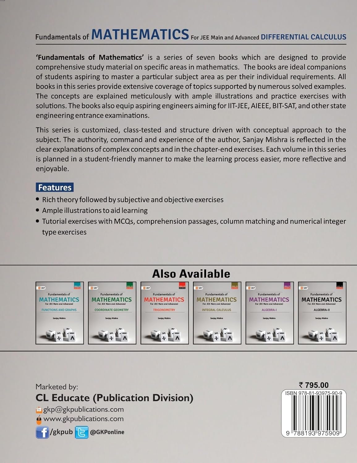 IIT-JEE 2025: Fundamentals of (Differential Calculus) Mathematics for JEE Main & Advanced | By Sanjay Mishra | Also Useful for BITSAT, AIEEE & Engineering Entrance Exams
