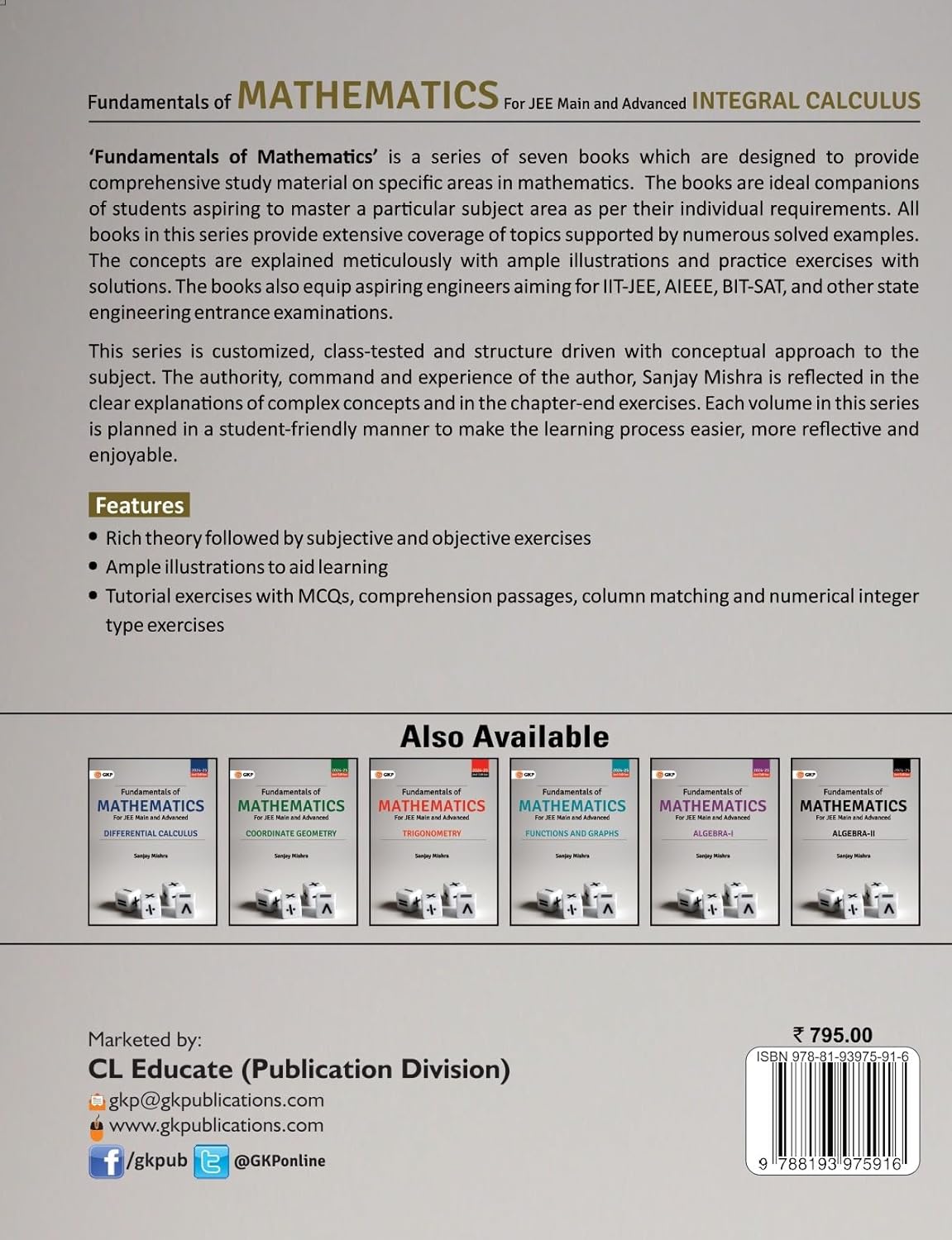 Buy IIT-JEE 2025: Fundamentals of (Integral Calculus) Mathematics for ...