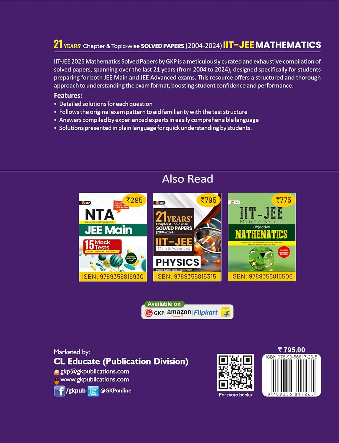 IIT-JEE 2025: Mathematics (Main & Advanced) - 21 Years Chapter-wise & Topic-wise Solved Papers (2004-2024) | Includes 1500+ Solved Problems & Detailed Solutions | IIT-JEE Exam Prep