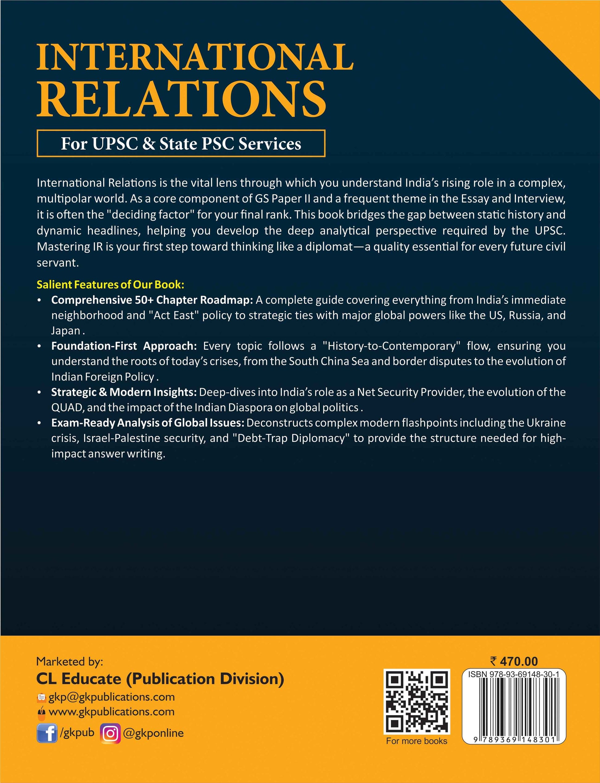 International Relations for UPSC CSE 2027 | GS Paper 2 Mains | India's Foreign Policy, Bilateral Relations, International Institutions & Diaspora | Civil Services Prelims & State PSC Exam Book