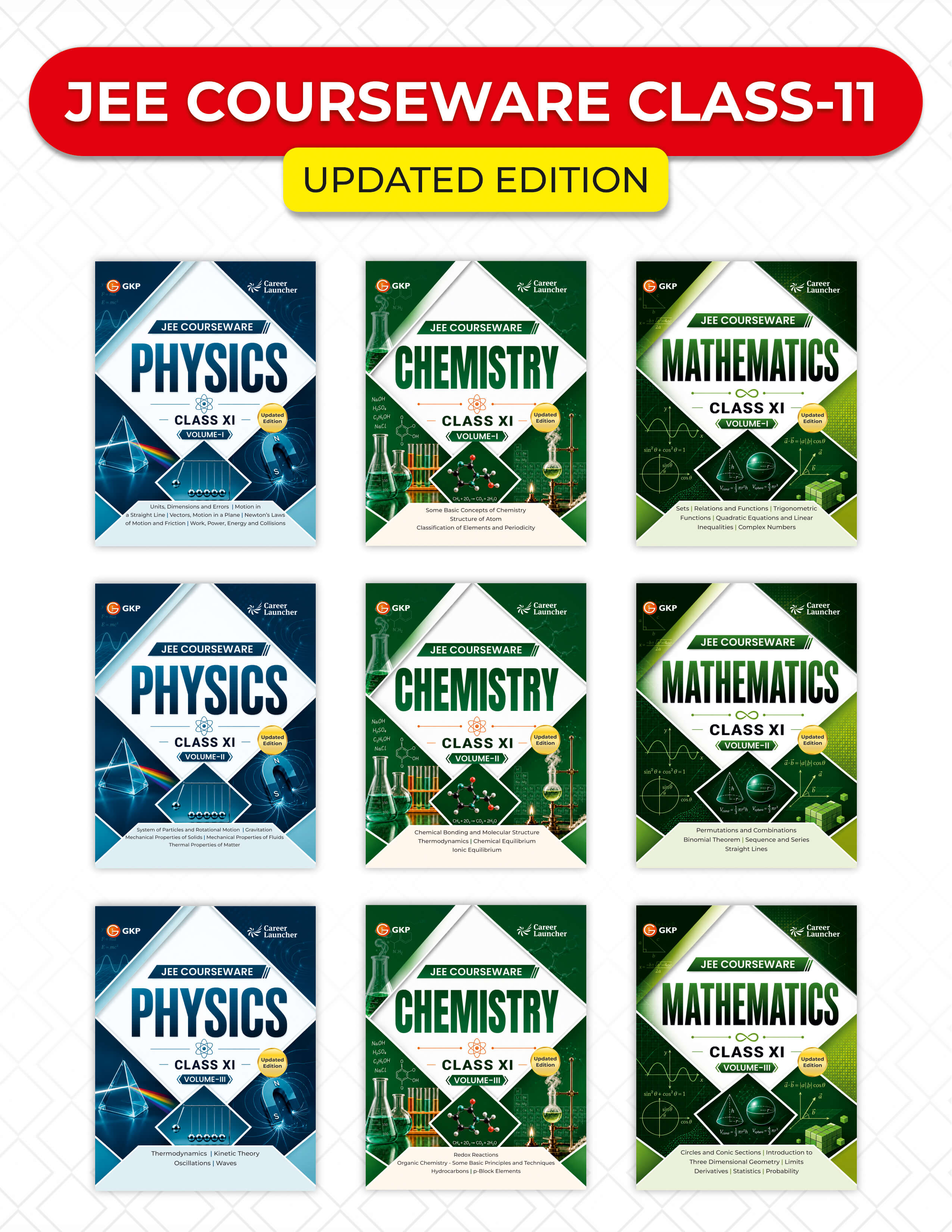 IIT-JEE Class-11 Courseware PCM (Set of 9 Books)