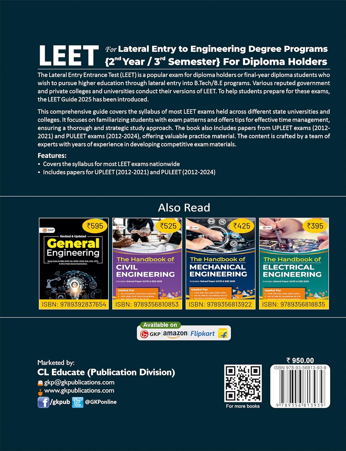 LEET 2025: Study Guide for Lateral Entry to Engineering Degree Programs (2nd Year & 3rd Semester) for Diploma Holders | Includes UPLEET Solved Papers 2012-21 & PULEET Solved Papers 2012-24 | LEET Exam Prep Guide