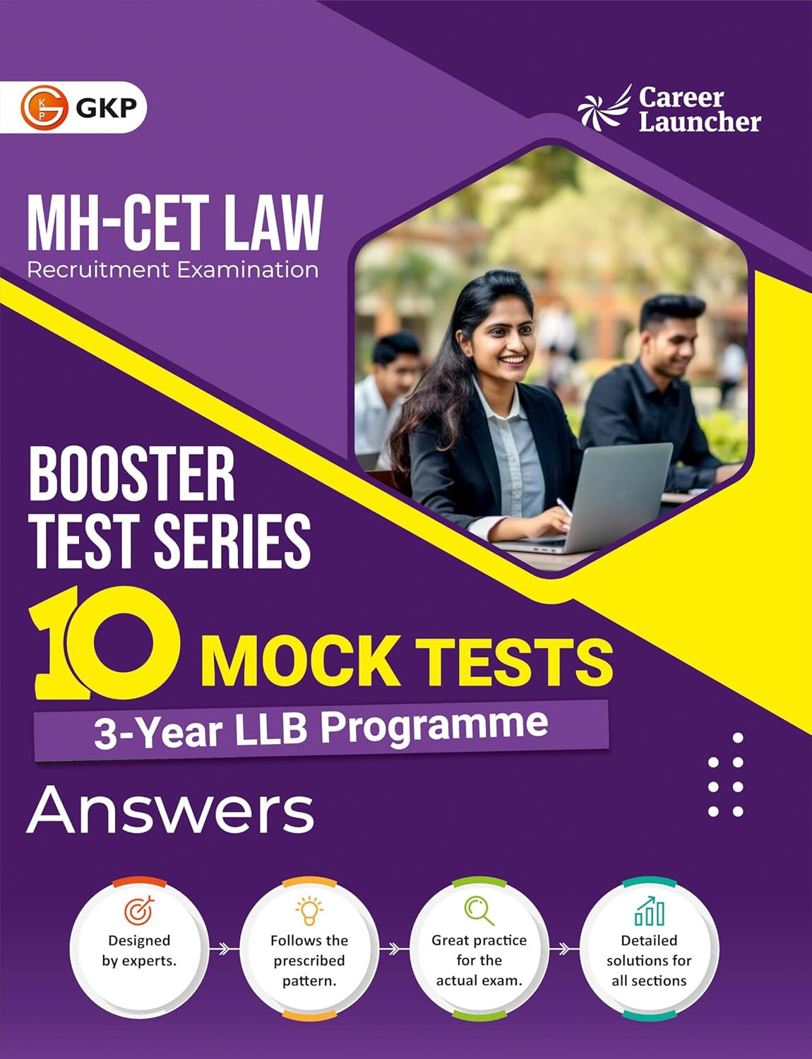 MH-CET Law: 10 Mock Tests (3-Year LLB Programme) | (Set of 2) Questions & Answers | Maharashtra CET Exam Prep & Other LAW PG Management Entrance Exams | Career Launcher