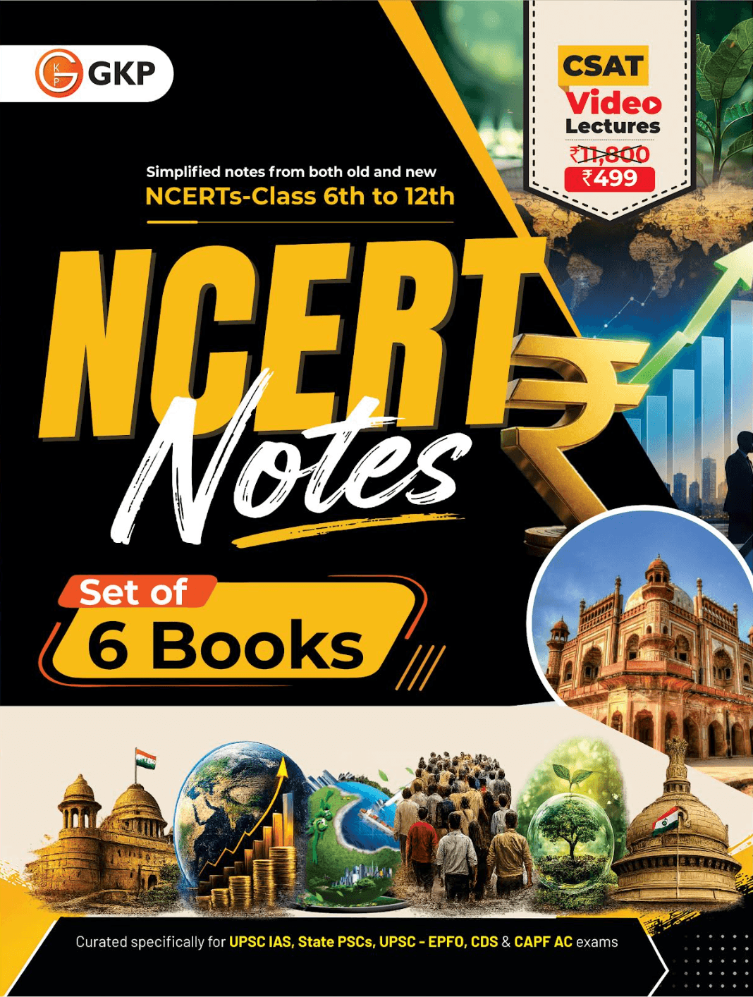 UPSC: NCERT Summary Notes (Class 6-12) | 1000+ Chapter-wise MCQs, Images & Infographics | IAS & State Prelims/Mains Prep | NCERT Foundation Series | Set of 6 Core Subject Books | English Medium