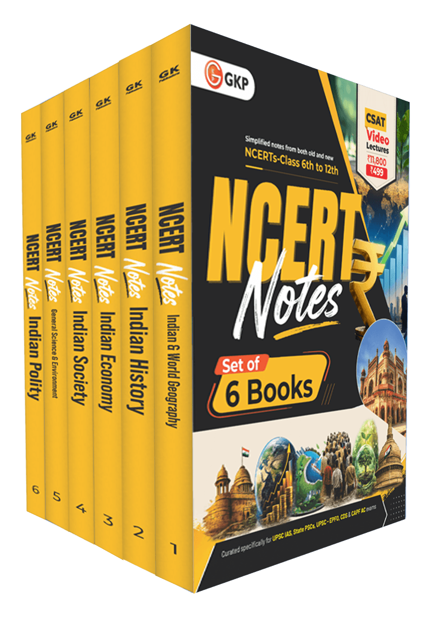 UPSC: NCERT Summary Notes (Class 6-12) | 1000+ Chapter-wise MCQs, Images & Infographics | IAS & State Prelims/Mains Prep | NCERT Foundation Series | Set of 6 Core Subject Books | English Medium