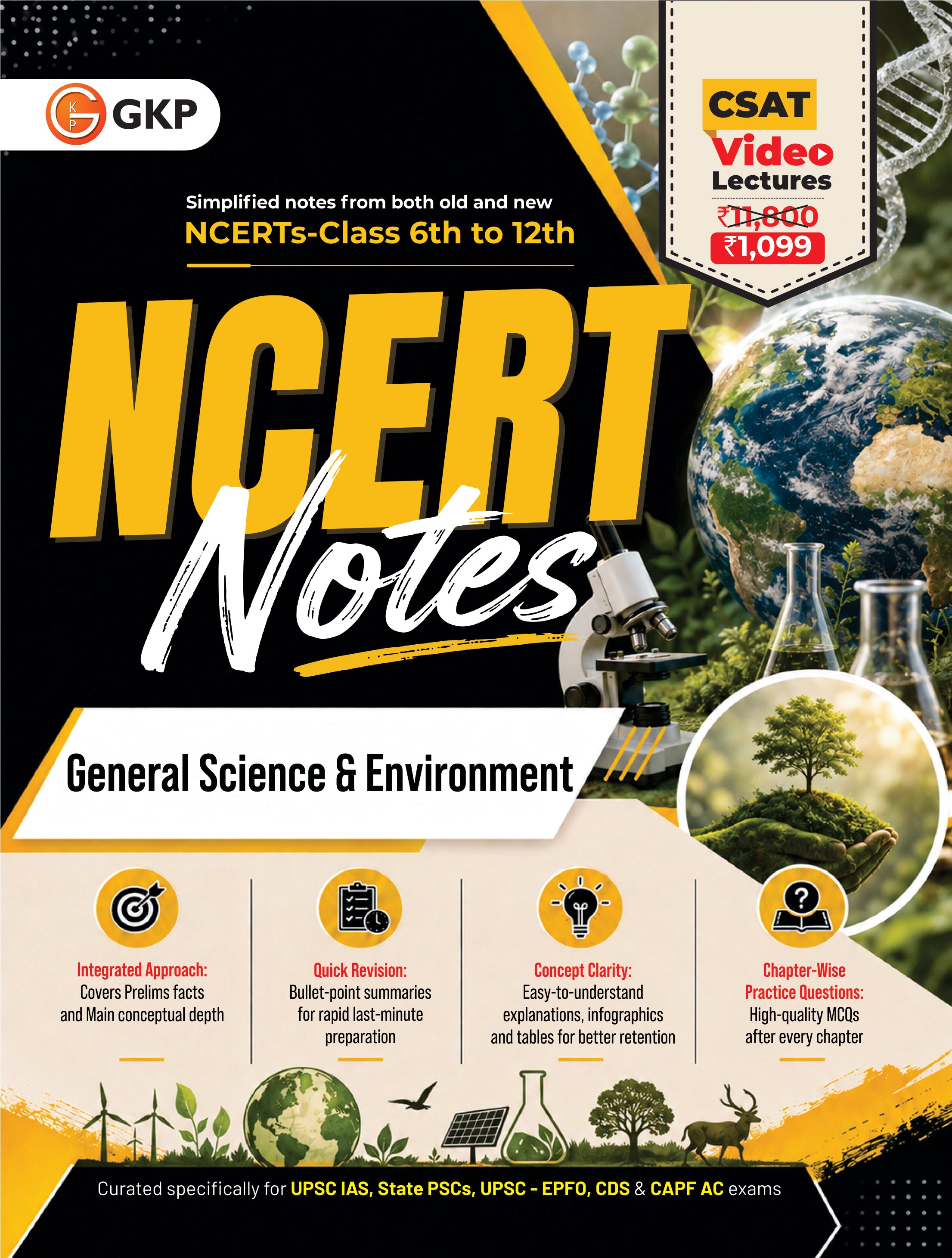 NCERT Notes 2026 : Class 6 to 12 General Science & Environment by GKP
